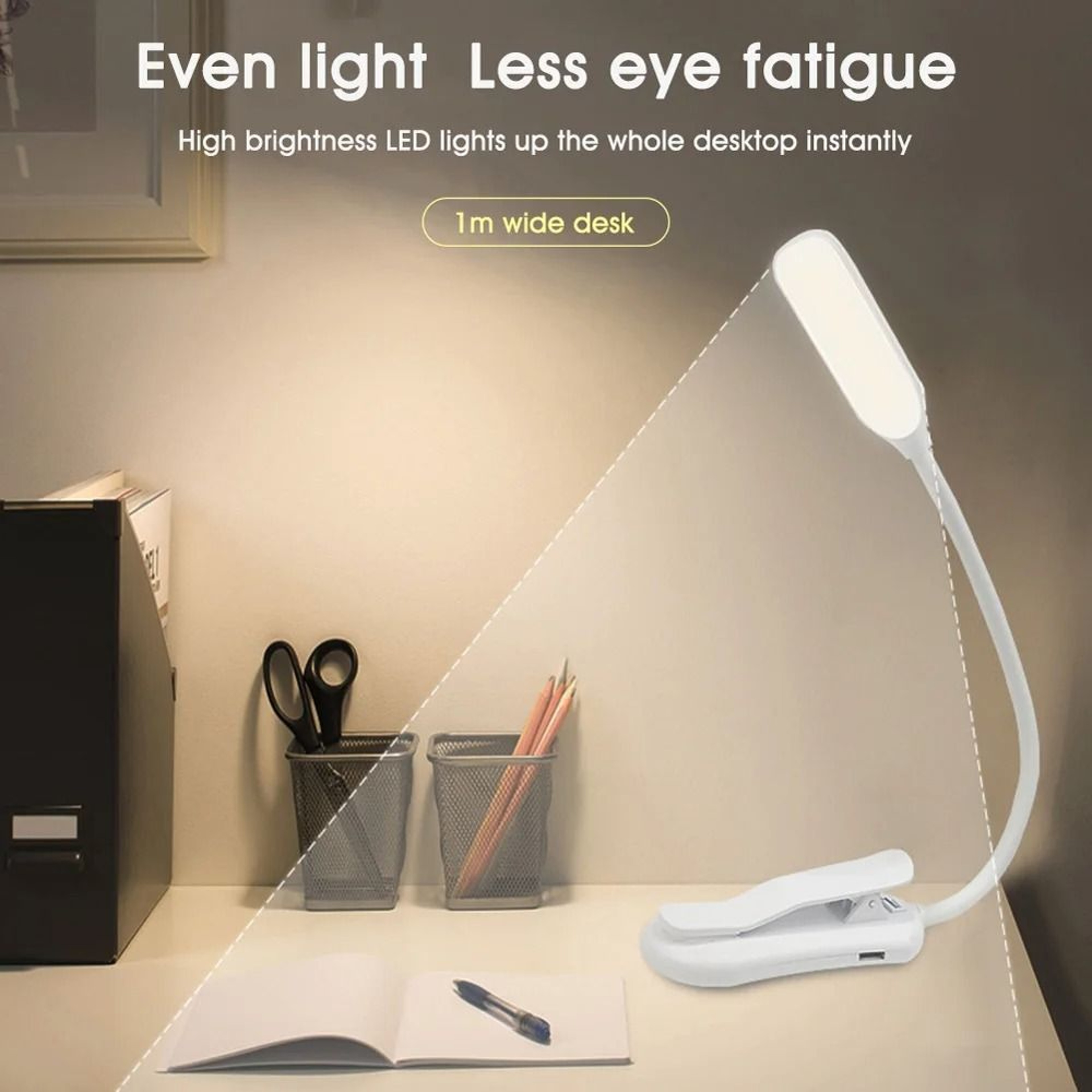 Rechargeable Clip On Book Light With Flexible Three Mode Reading Lamp 3