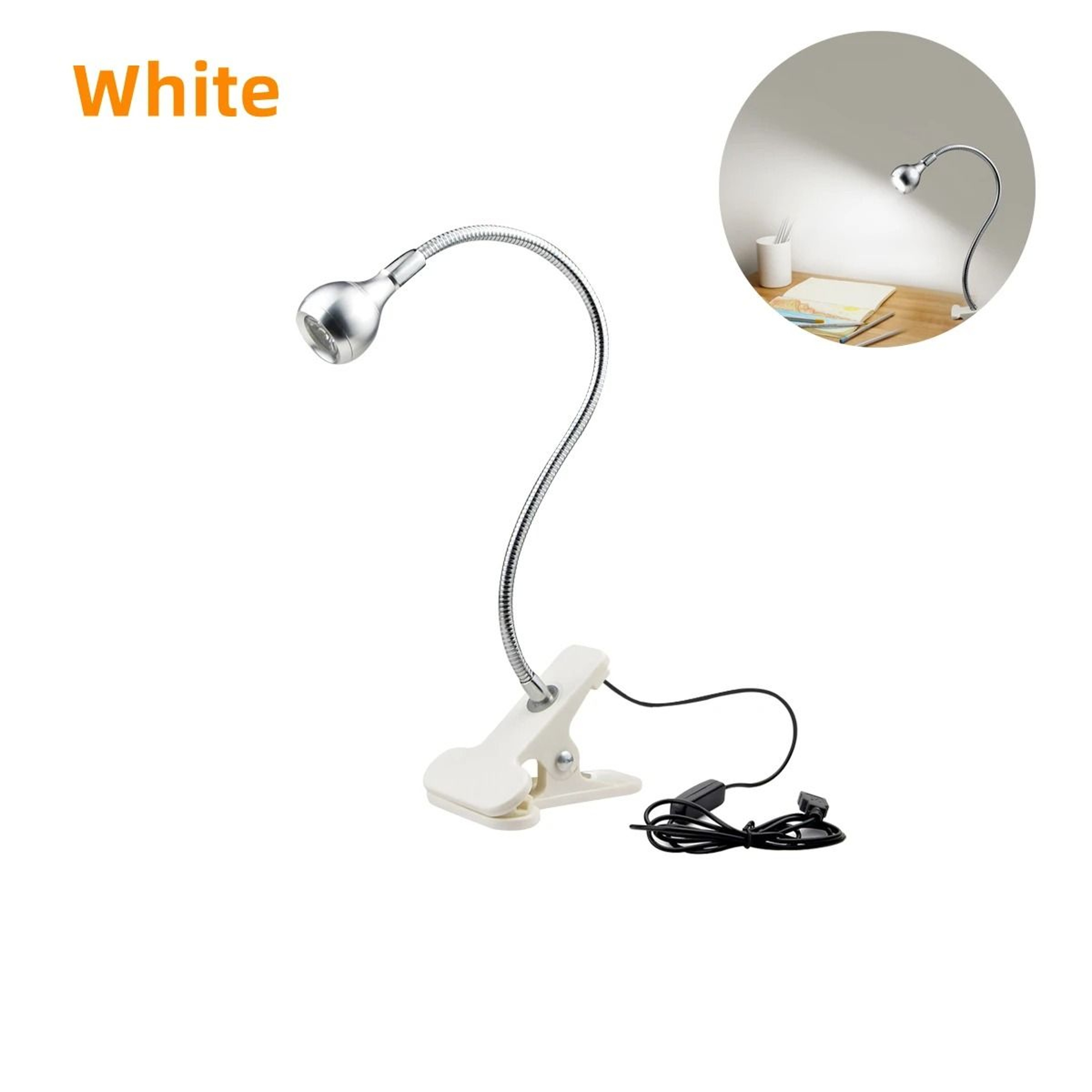 Flexible USB Clip On Reading Lamp For Comfortable Bedside Study Lighting 3