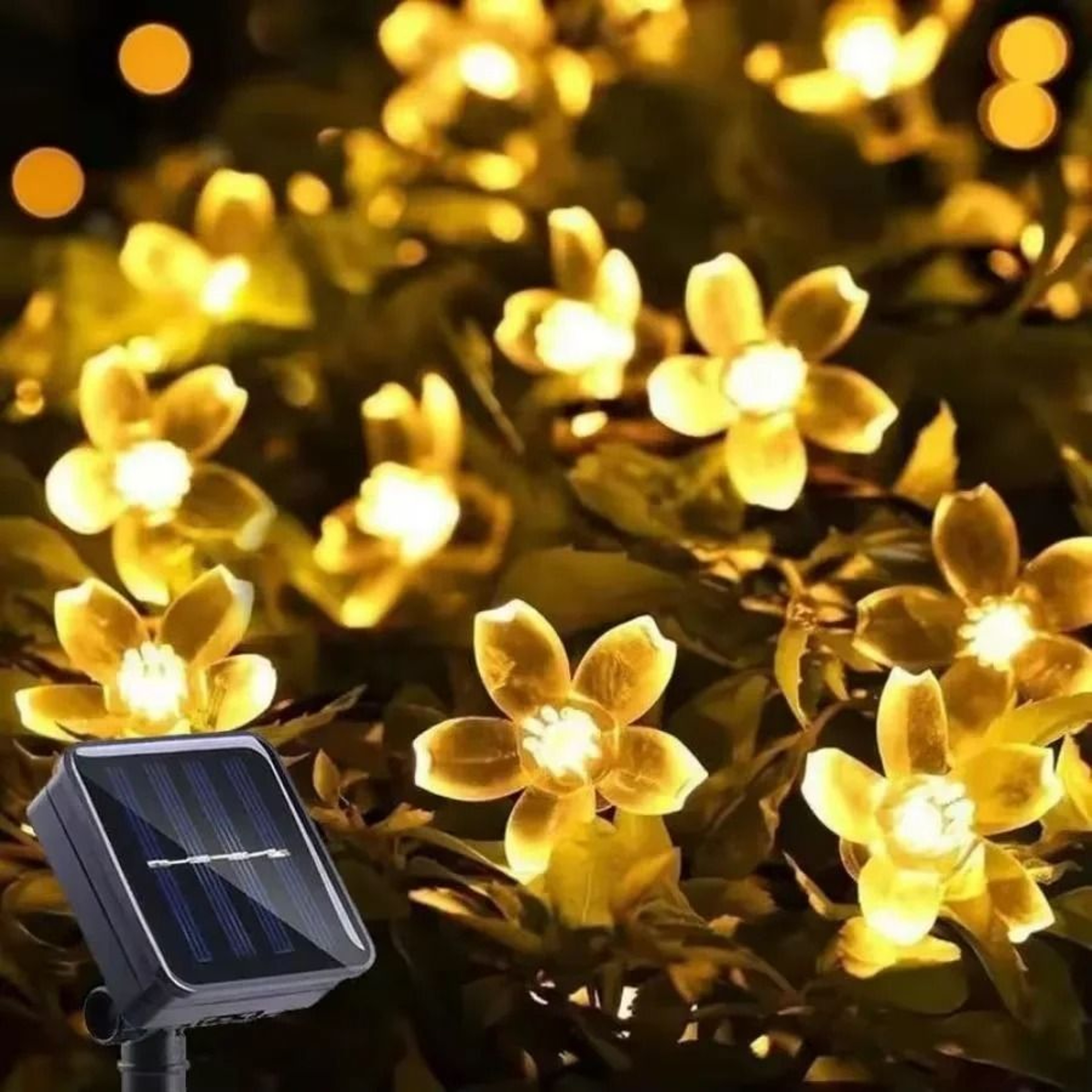 Solar Sakura String Lights With Thirty LEDs For Charming Garden Ambiance 1