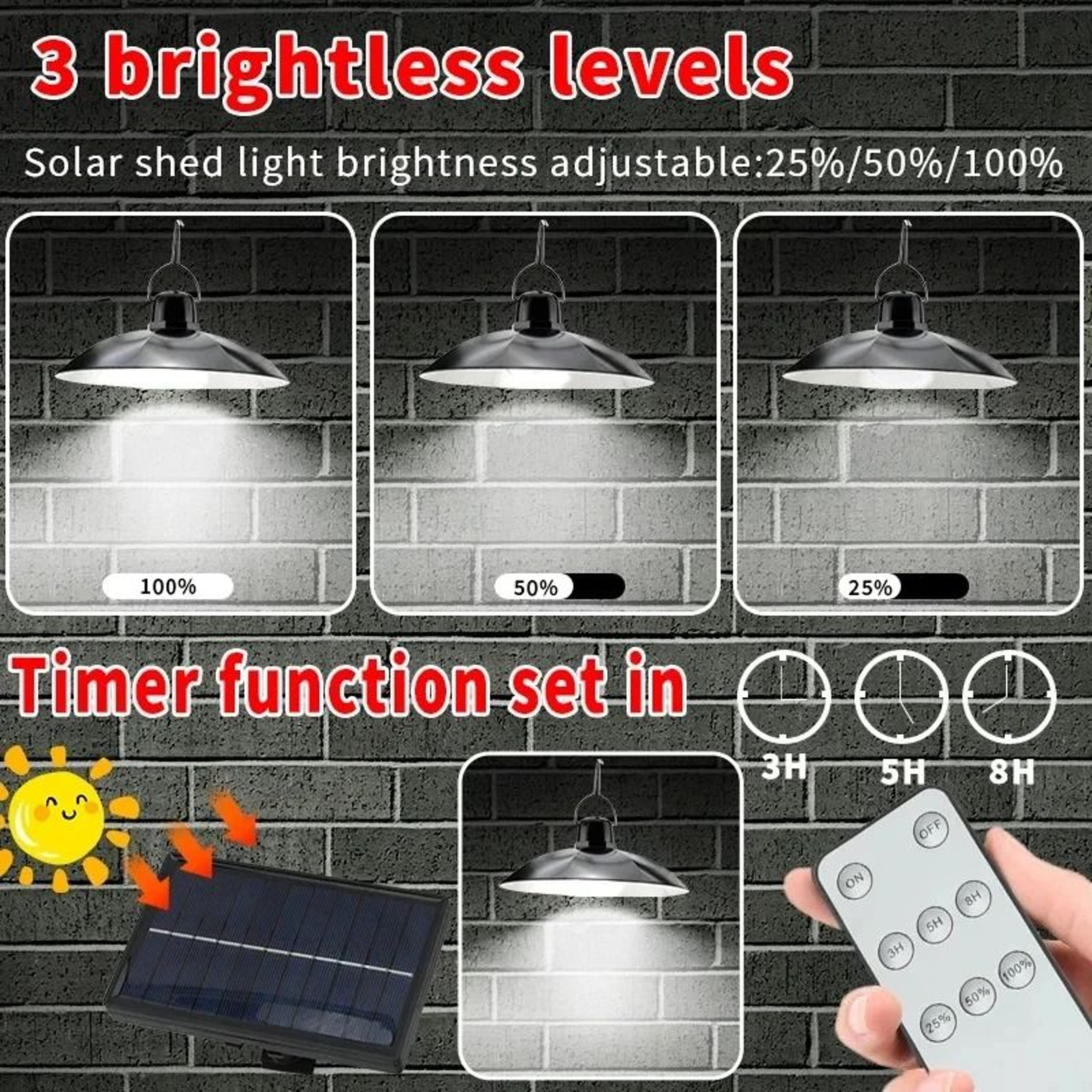 Solar Motion Sensor Shed Light With Dual Head 112 LED Illumination 4