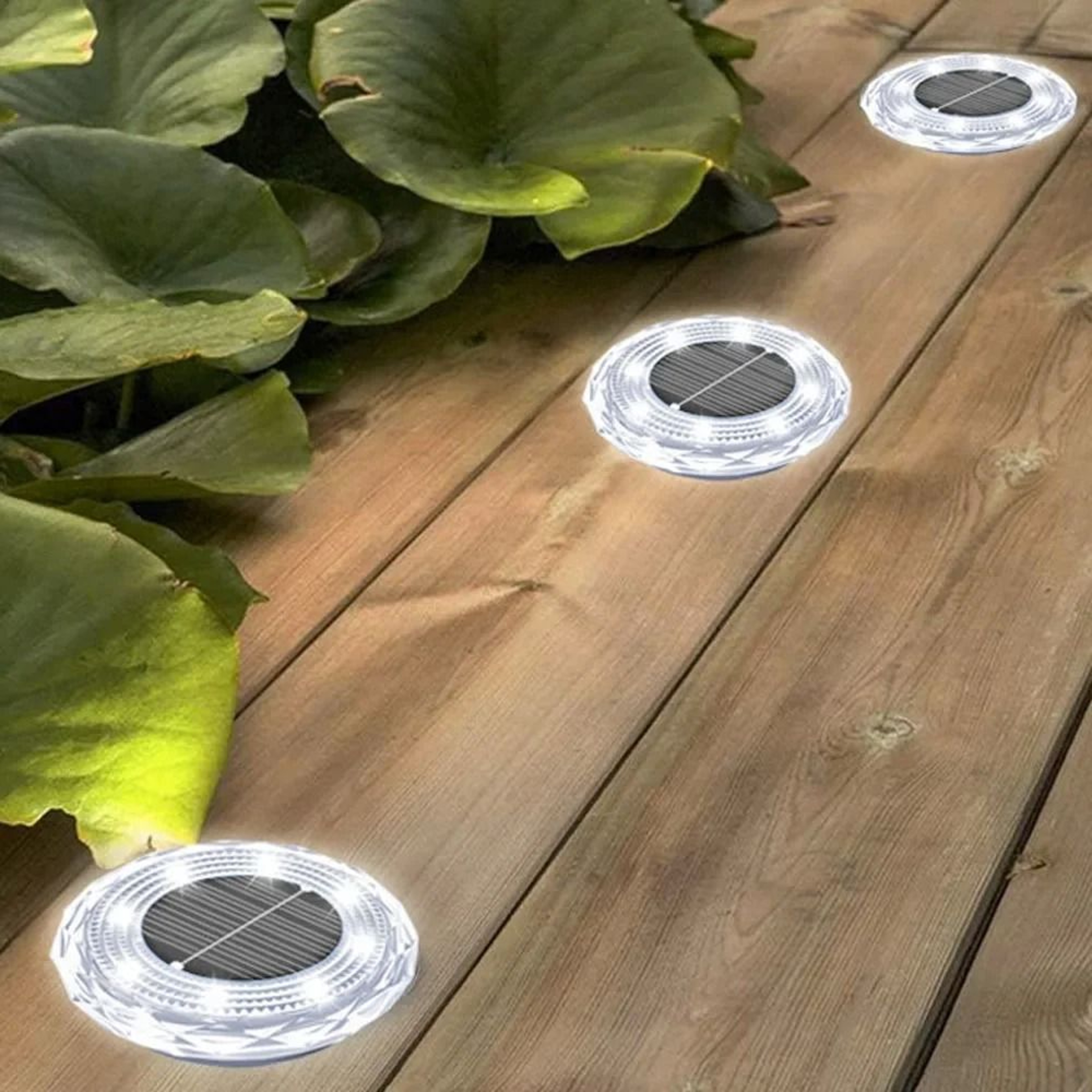 Solar Ground Lights With 8 LEDs For Brighter Garden Pathways Outdoors 2