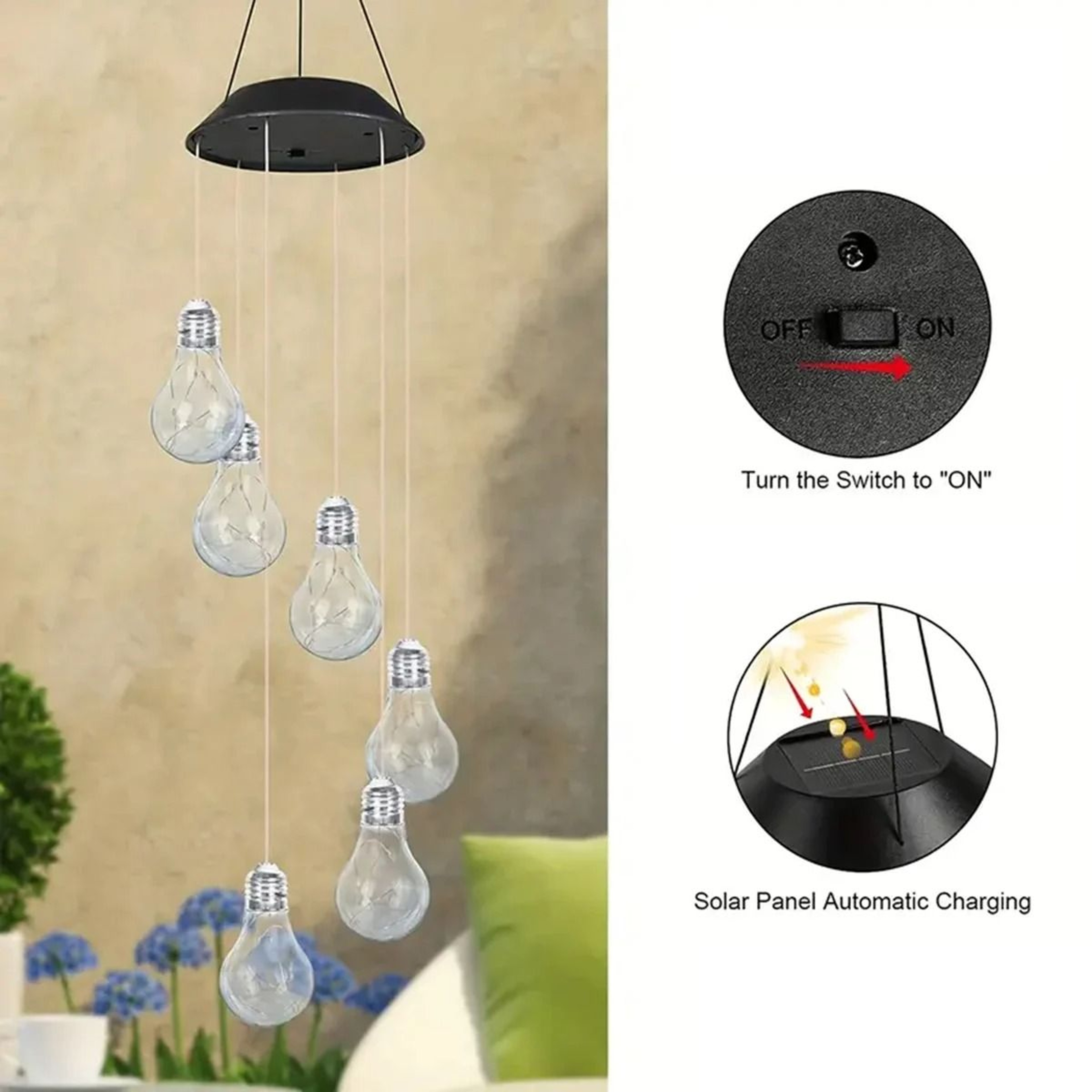 Solar Color Changing Wind Chime Lights For Charming Outdoor Garden Decor 4