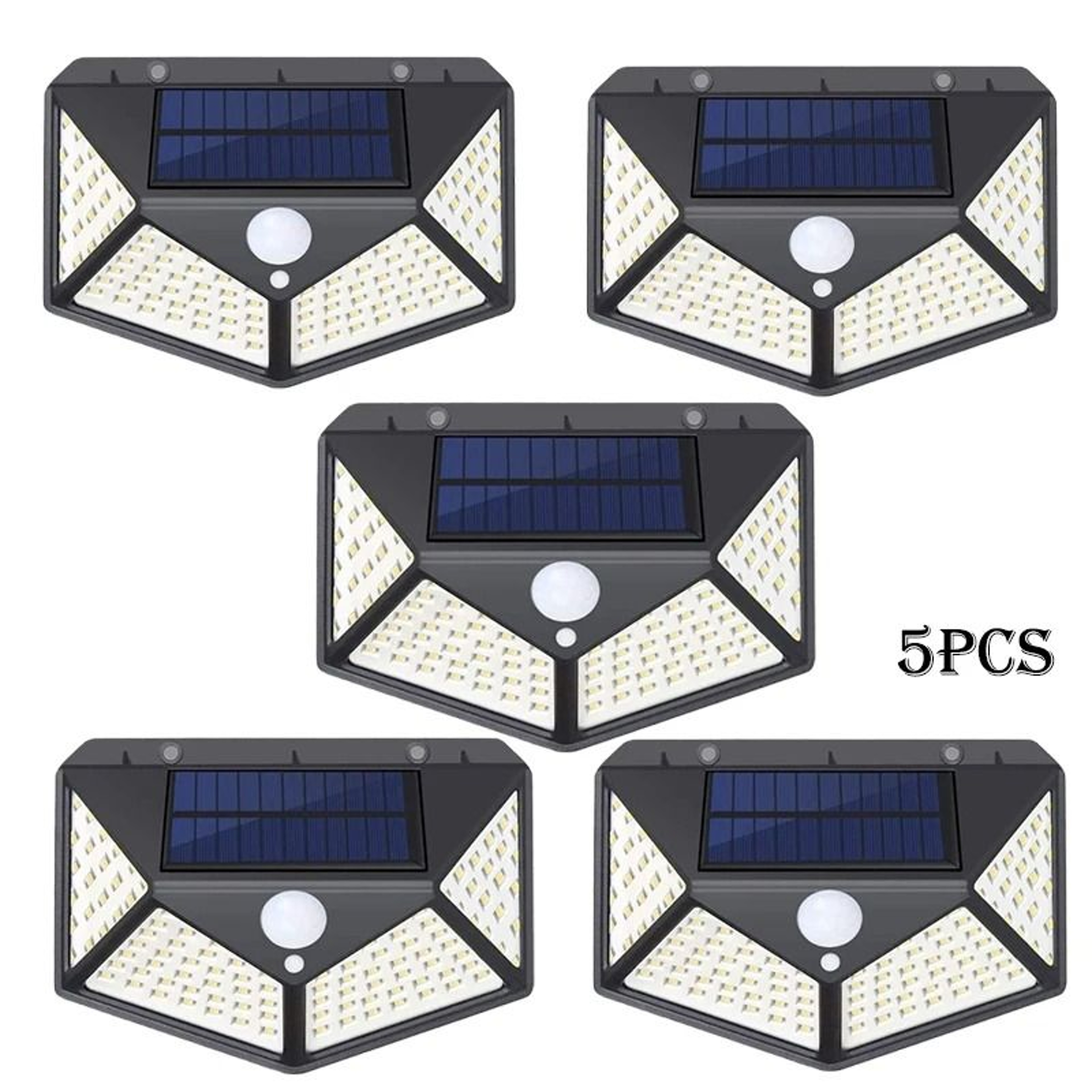 Solar Motion Sensor Wall Lights With 100 LEDs For Outdoor Security 12