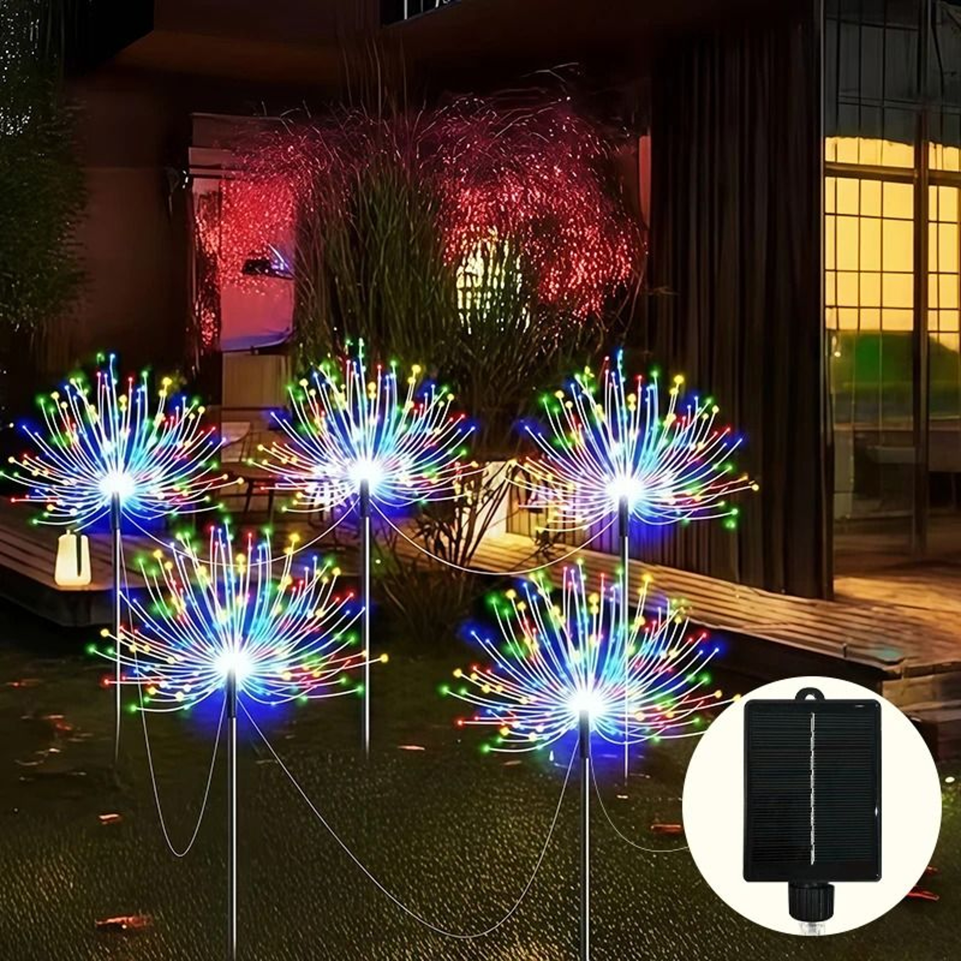 Solar Garden Lights Six Pack Eight Mode Waterproof Landscape Ambiance Lighting 1