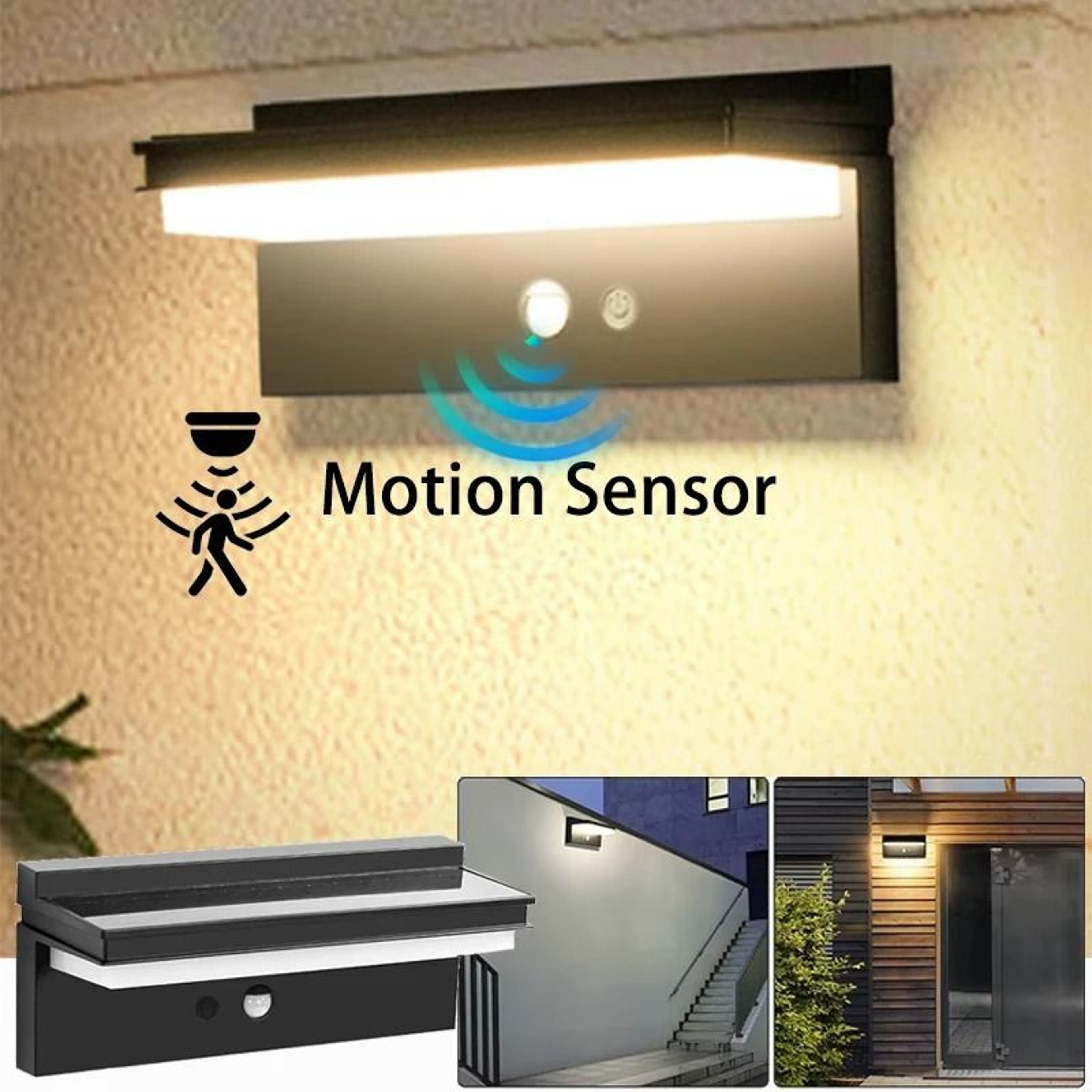 Solar Motion Sensor Wall Light For Waterproof Outdoor Porch Yard Lighting 0