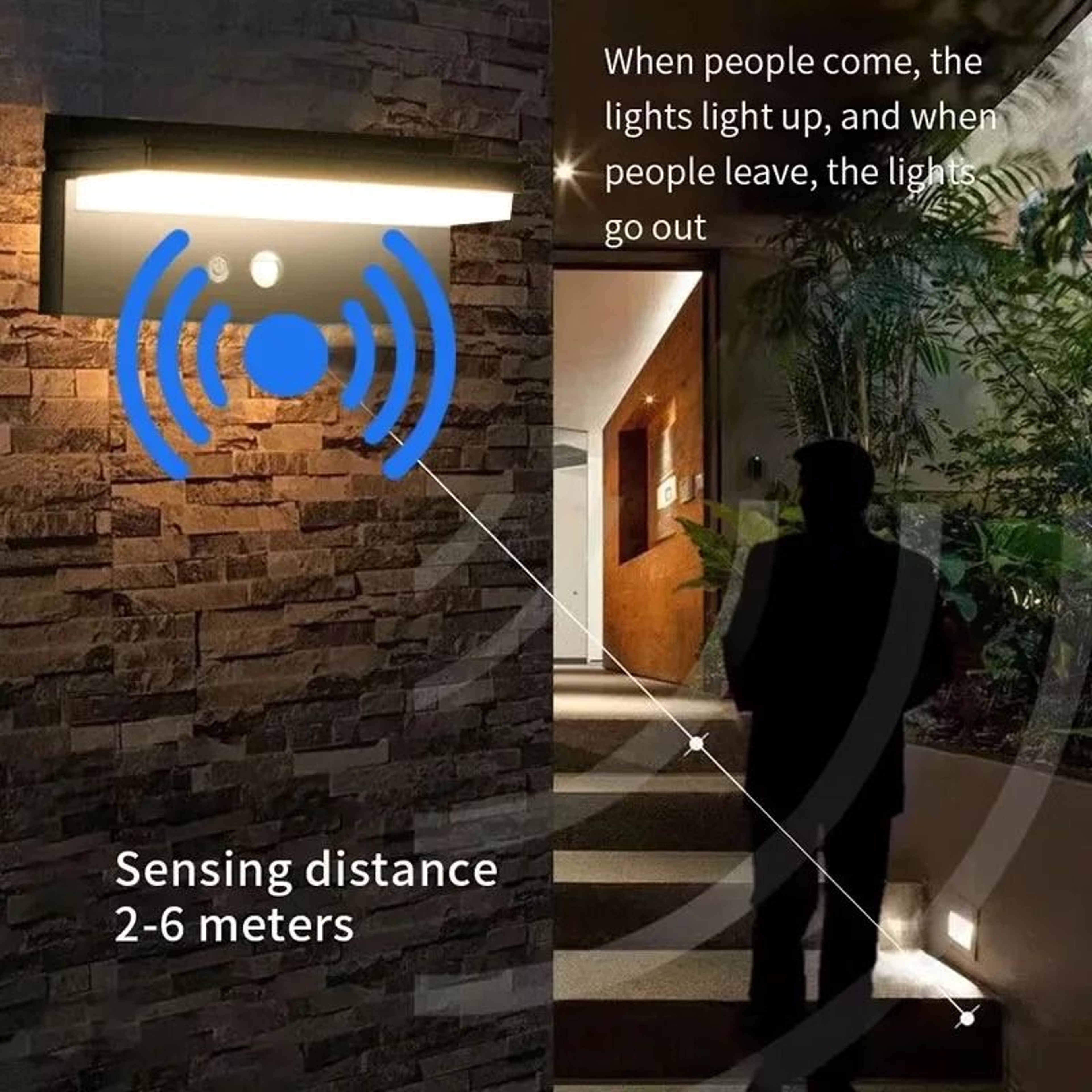 Solar Motion Sensor Wall Light For Waterproof Outdoor Porch Yard Lighting 7