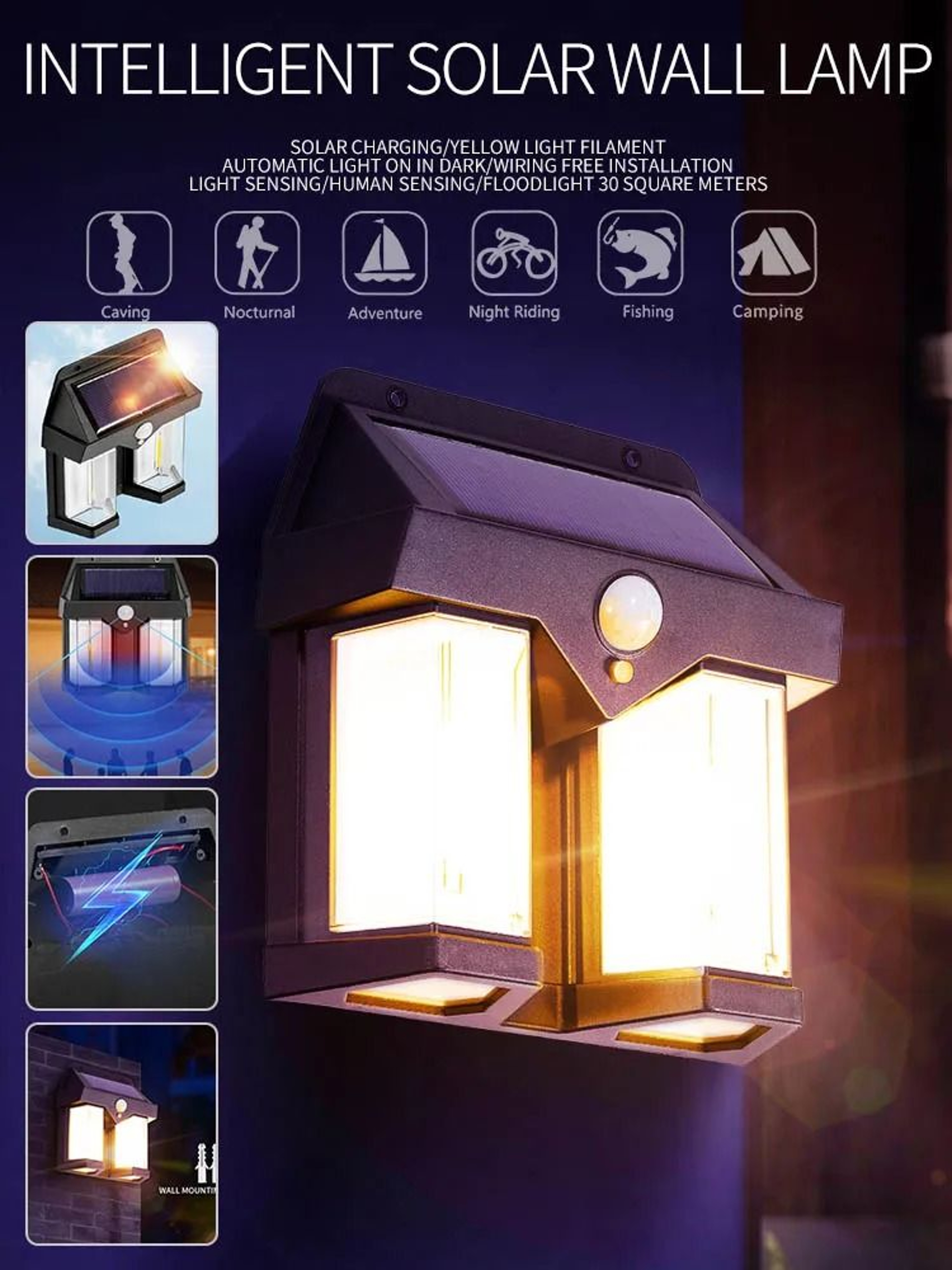 Solar Motion Sensor Wall Lantern Adds Smart Warm Light Outdoors Nightly 4