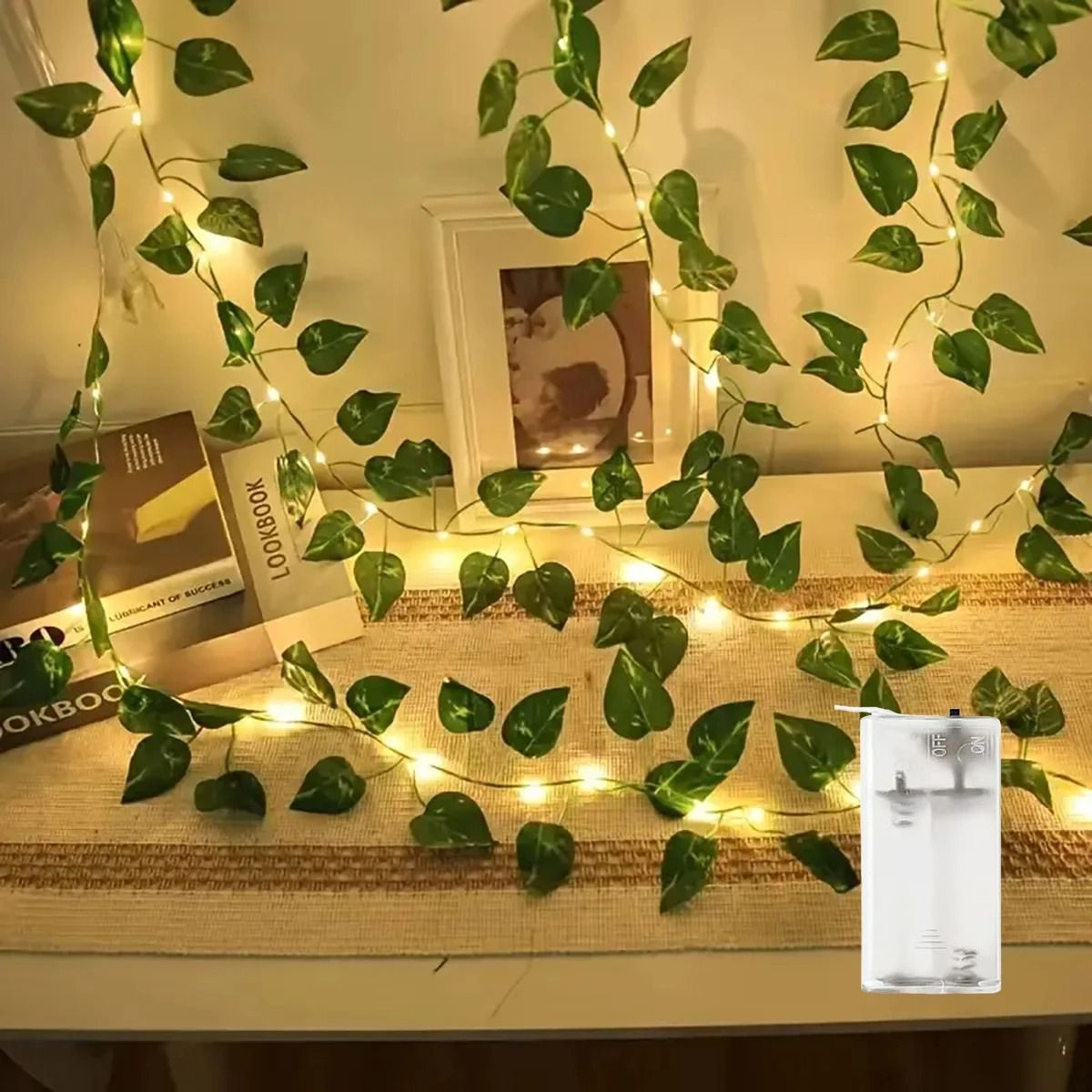 Green Leaf LED String Lights Create Warm Wedding Holiday Garden Ambience 4