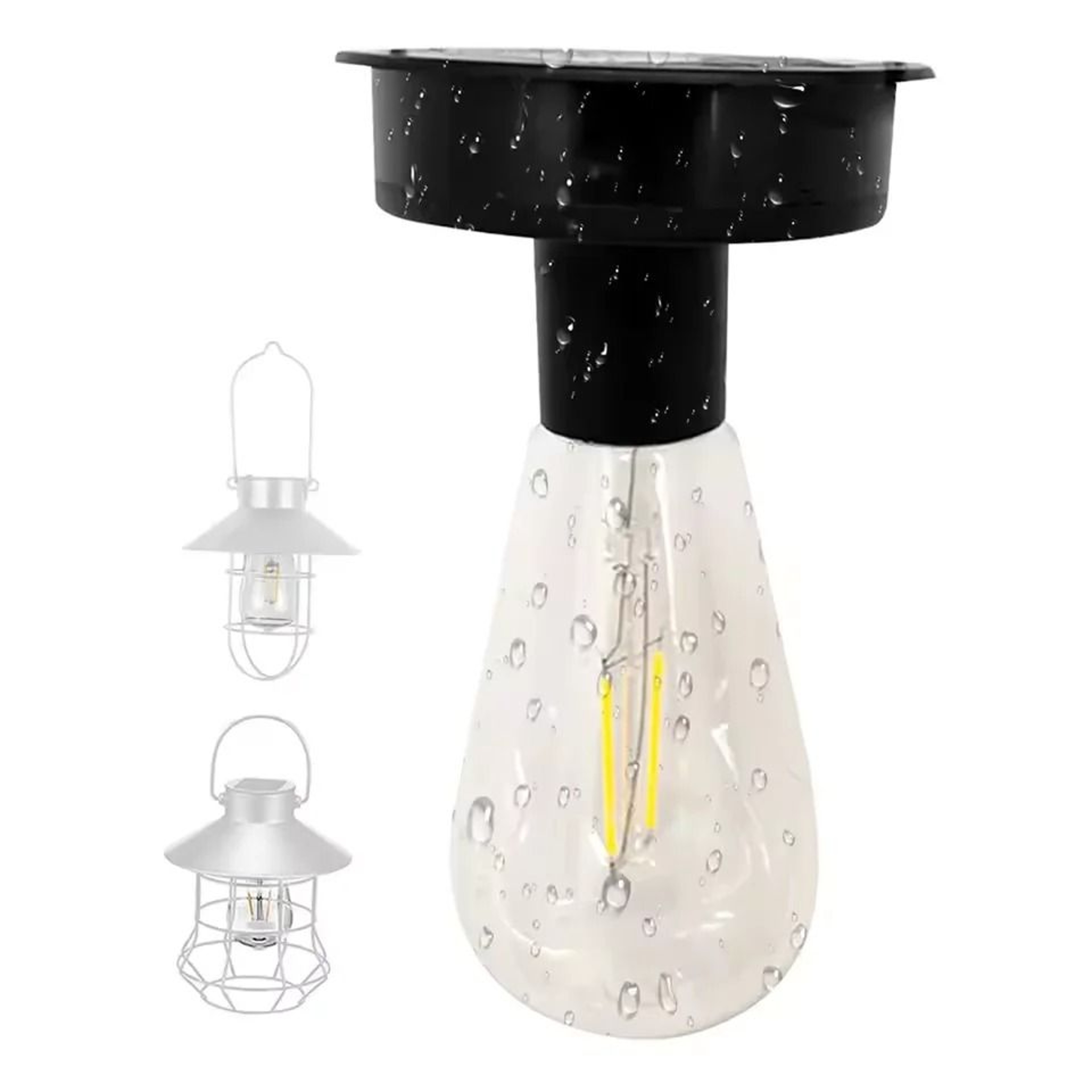 Solar Lamp Replacement Base With LED Bulb Automatic Garden Lighting Holder 2