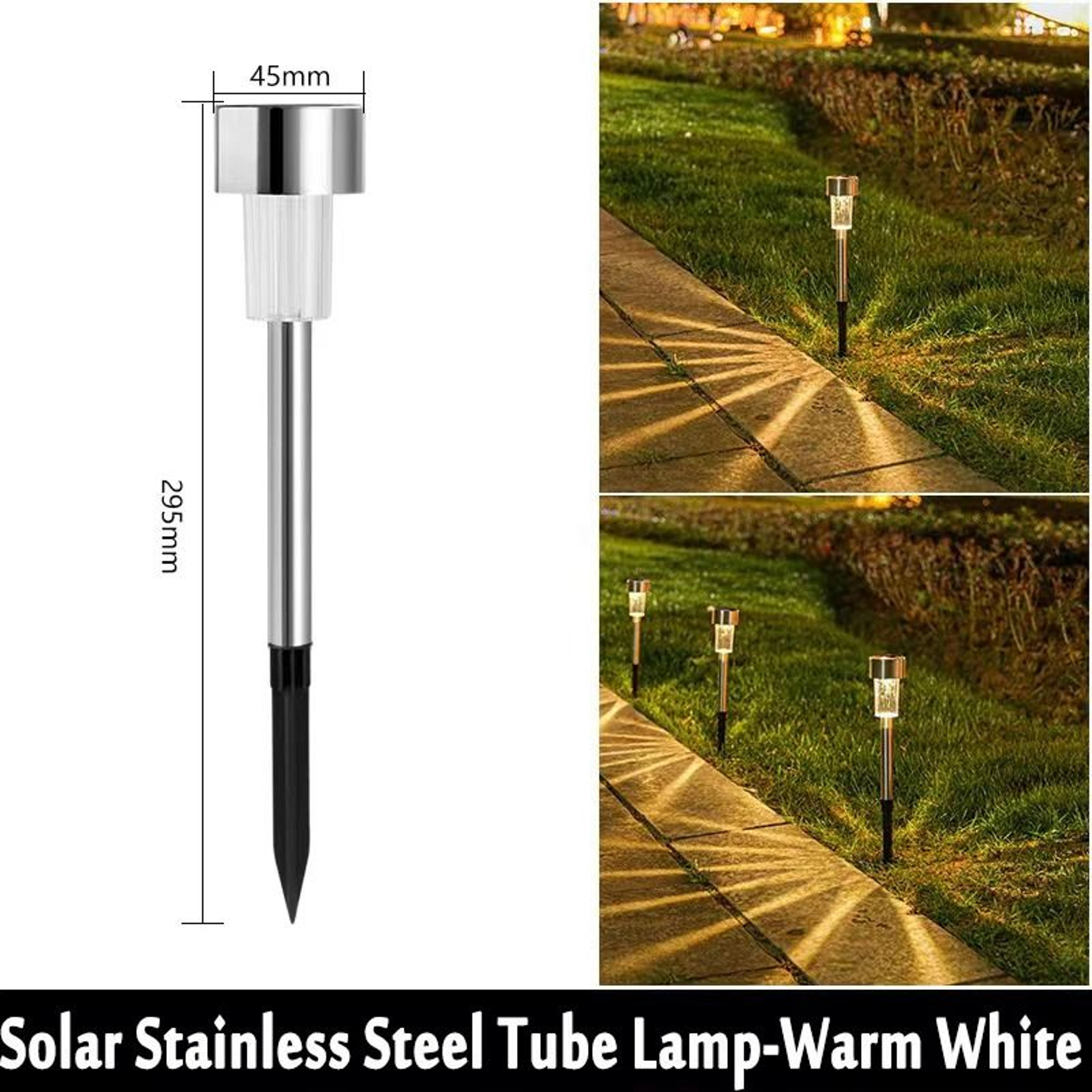 Solar Garden Lantern Pathway Lights Brighten Yards Lawns Walkways Patios Nightly 4