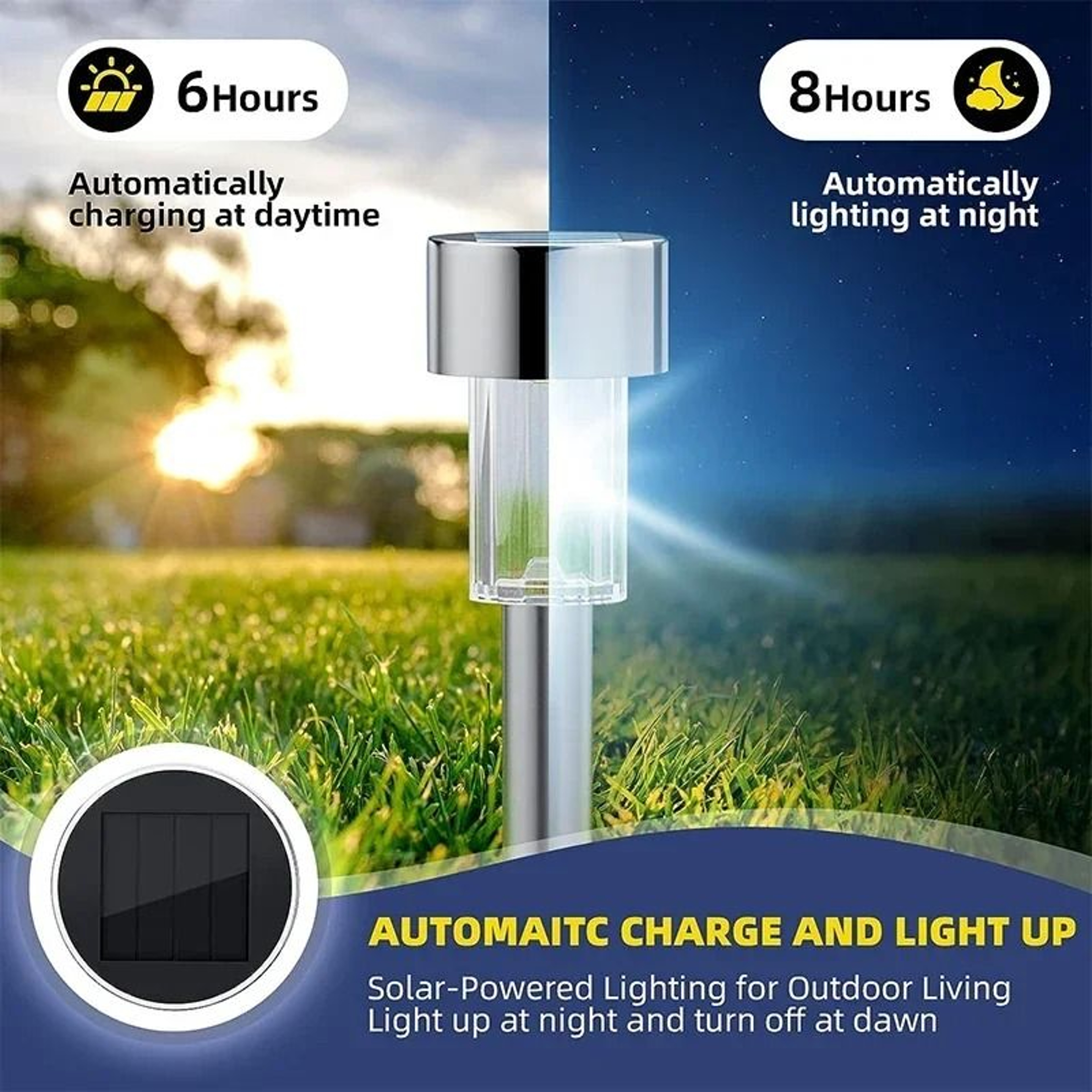 Solar Garden Lantern Pathway Lights Brighten Yards Lawns Walkways Every Night 6
