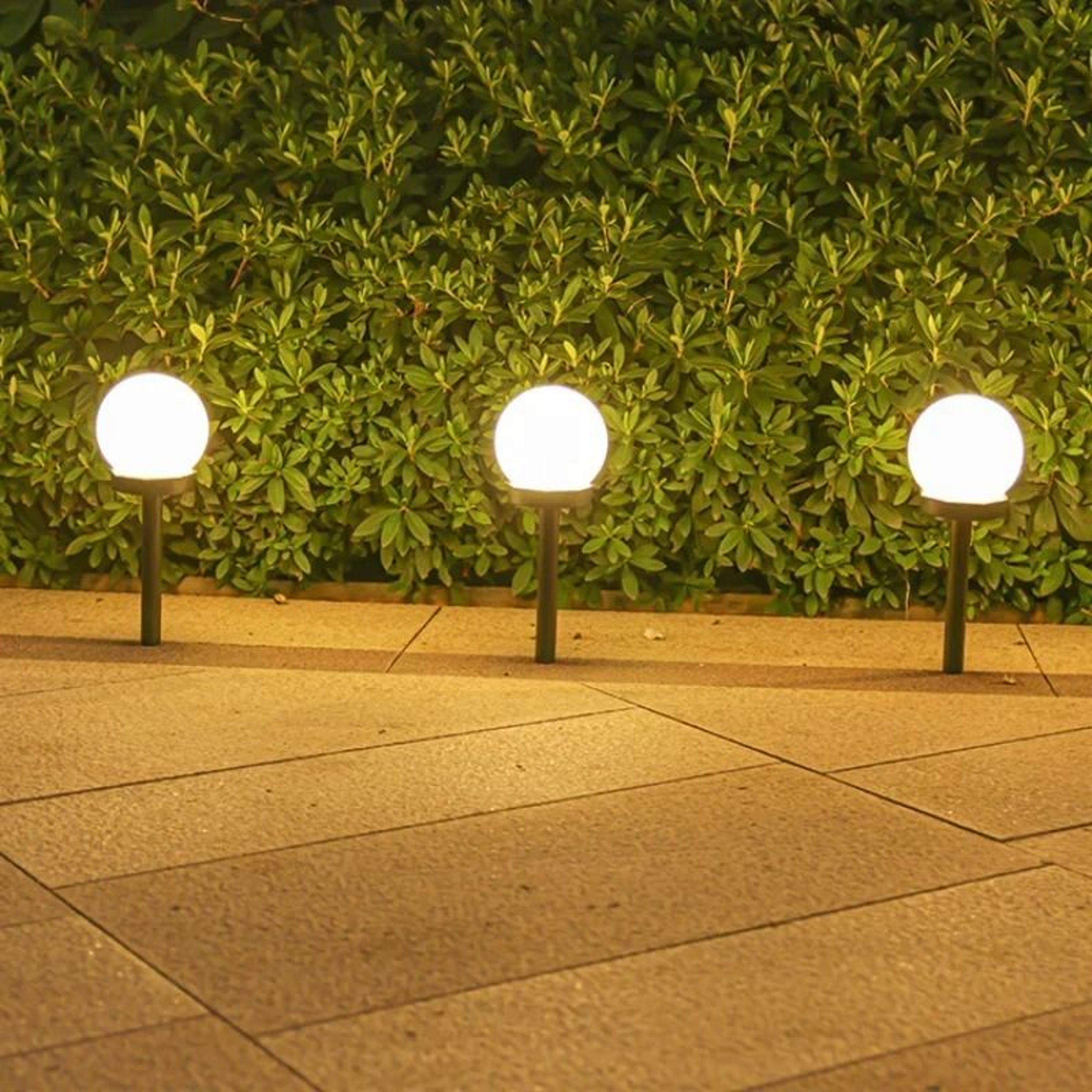 Solar Round Ball Garden Lights Create Waterproof Glow For Lawns Pathways 4