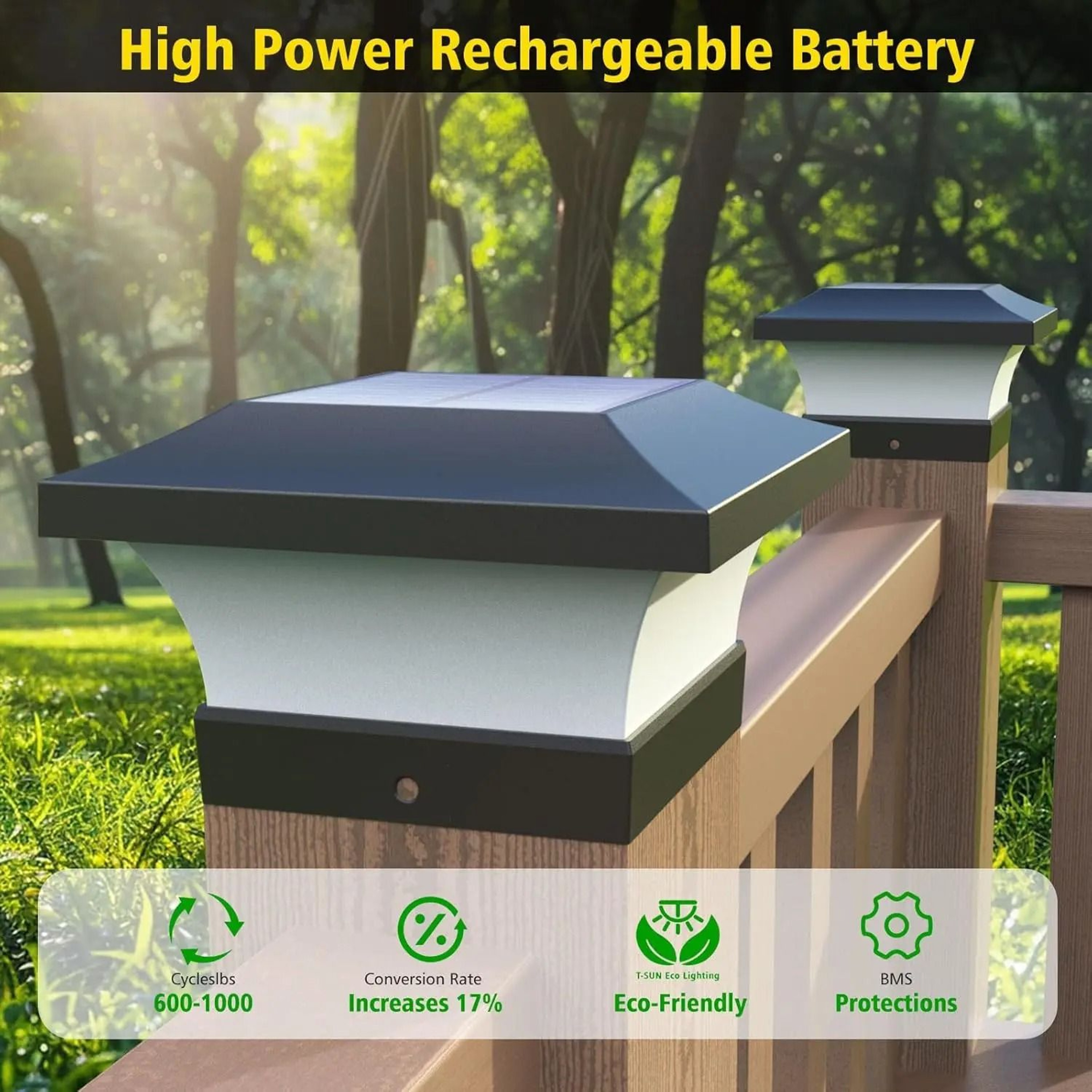 Solar Post Cap Lights For Warm Cool Waterproof Garden Deck Illumination 6