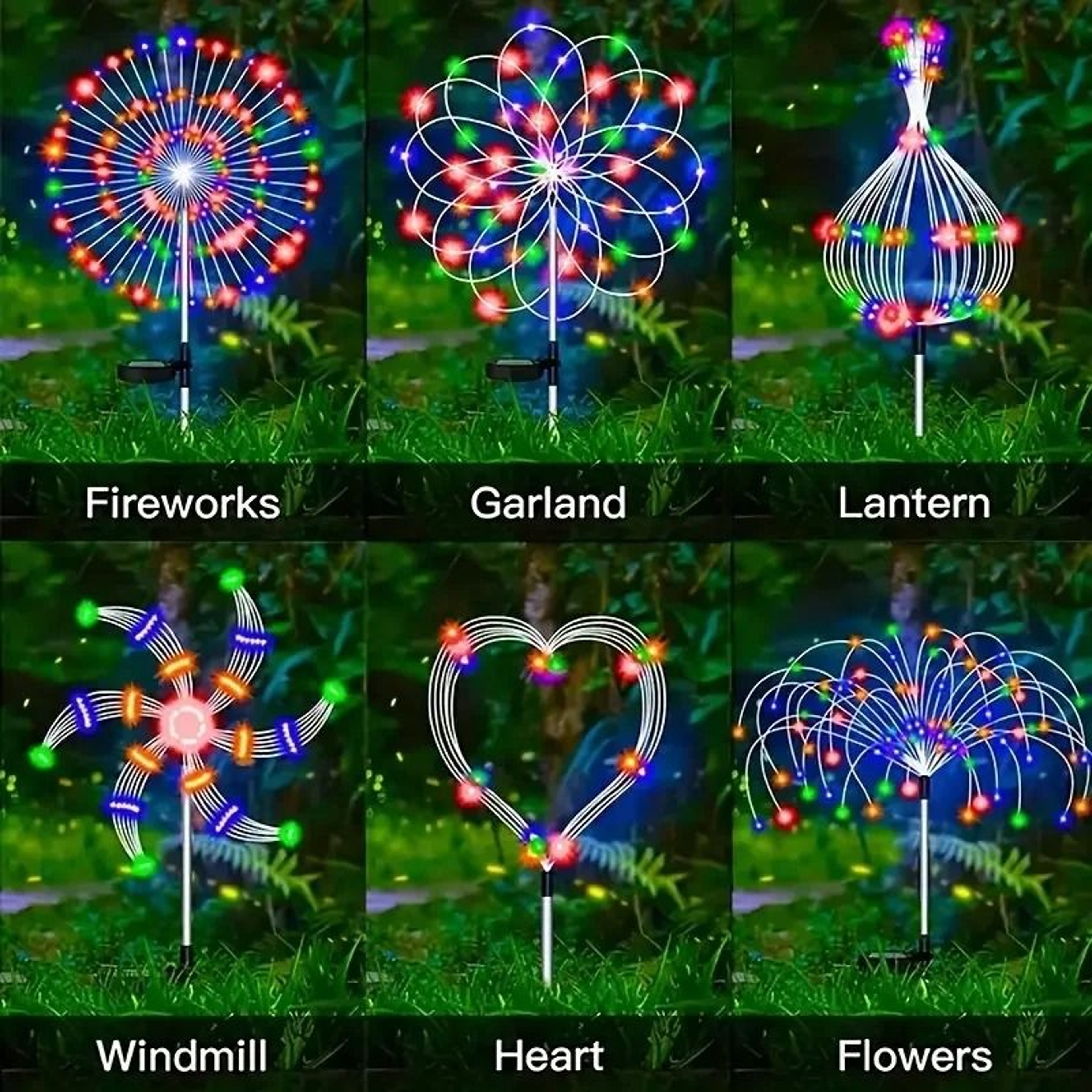 Solar Firework Dandelion Garden Lights For Magical Waterproof Lawn Pathway Decor 7