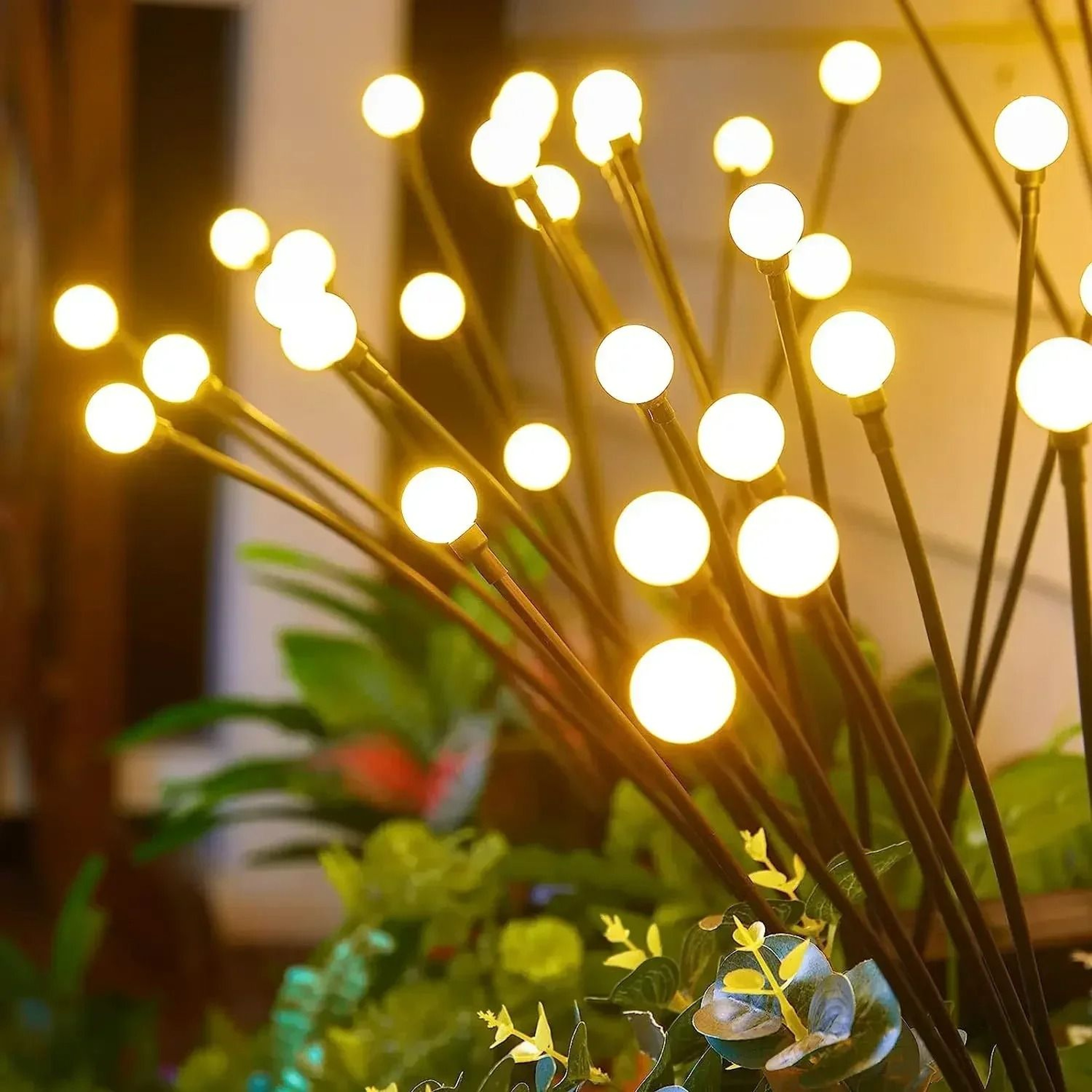 Solar Firefly Garden Lights For Warm Swaying Outdoor Pathway Lawn Decor 2
