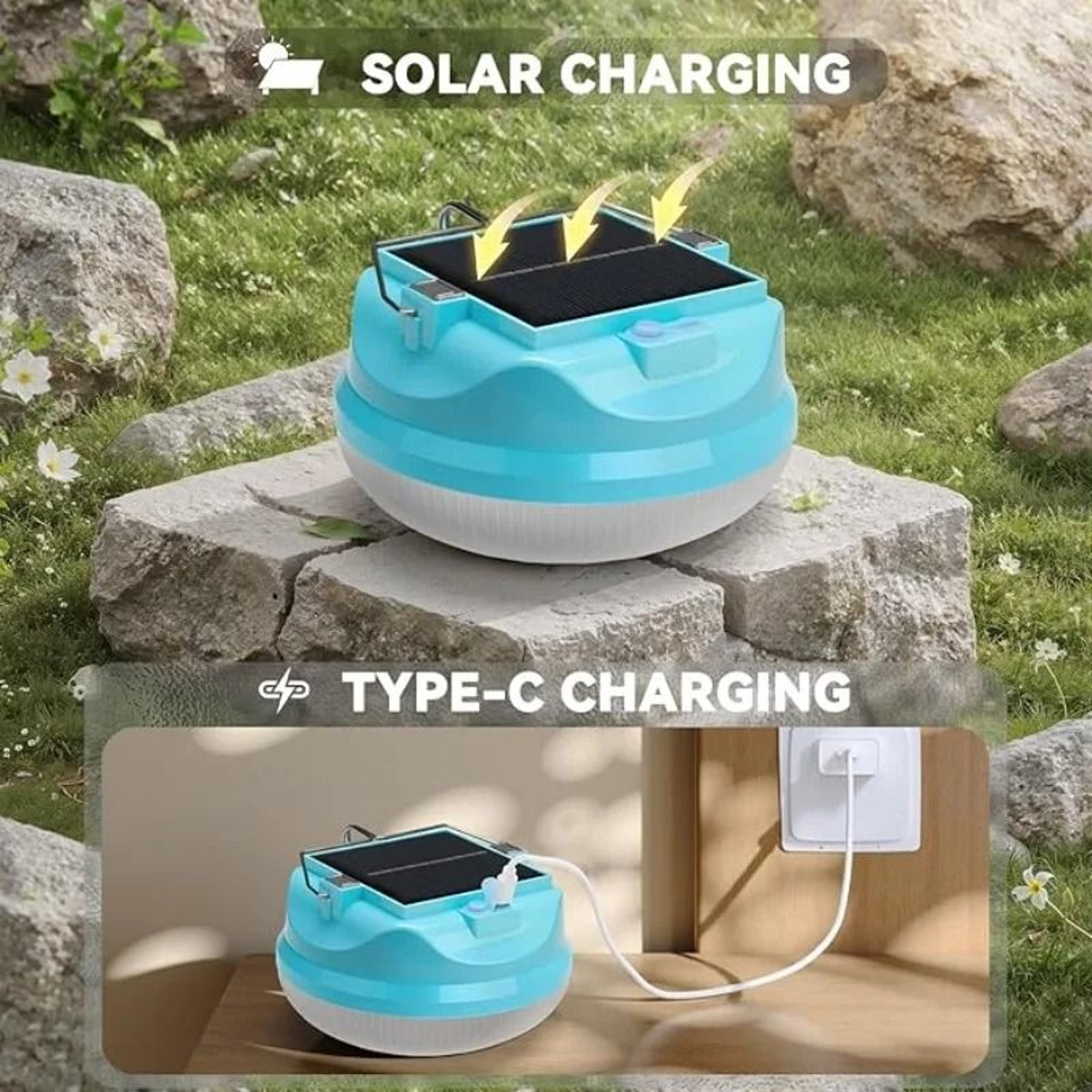 Solar Magnetic Camping Light With Hook For Hands Free Outdoor Lighting 3