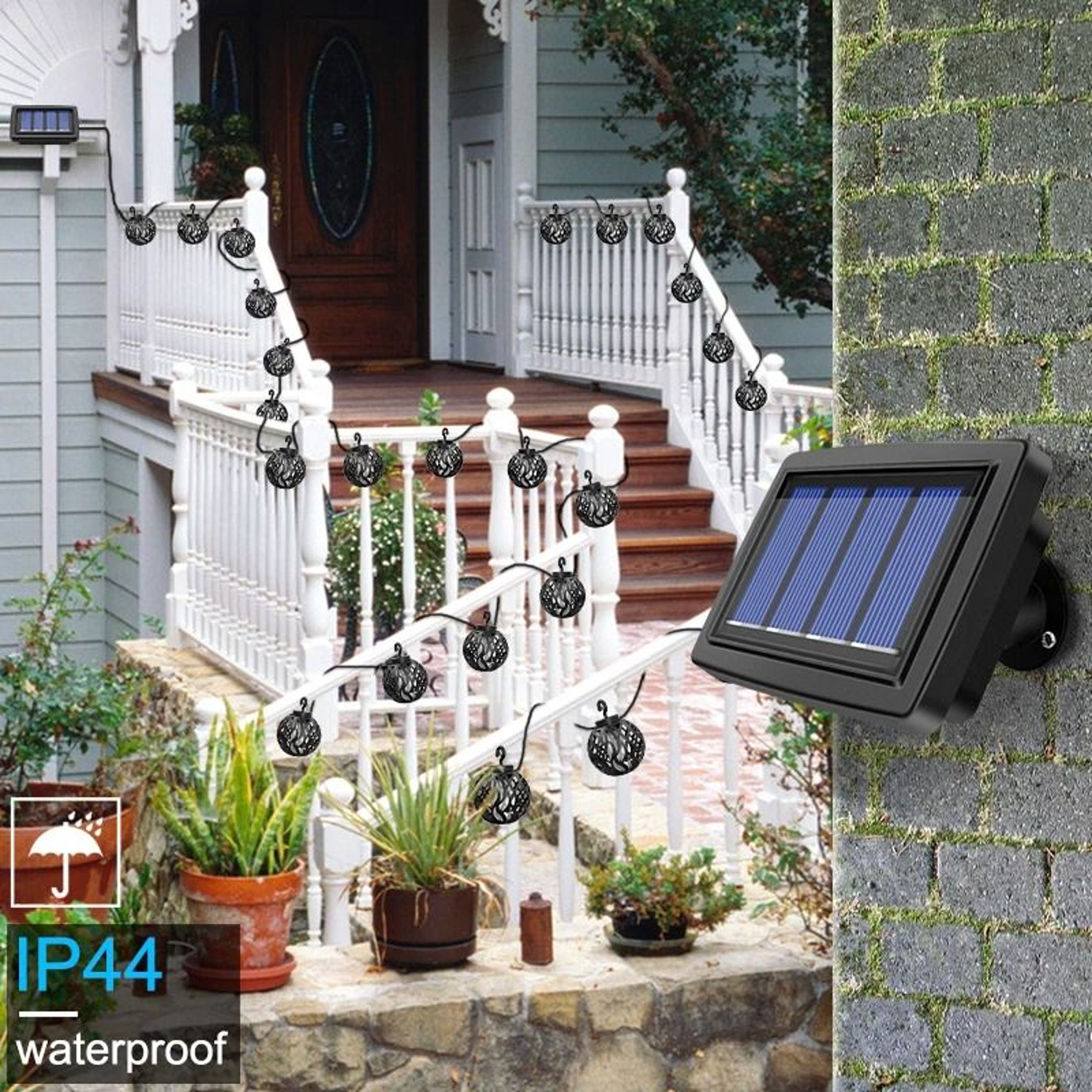 Solar Flame String Lights For Warm Patio Garden Yard Ambience Decor 5