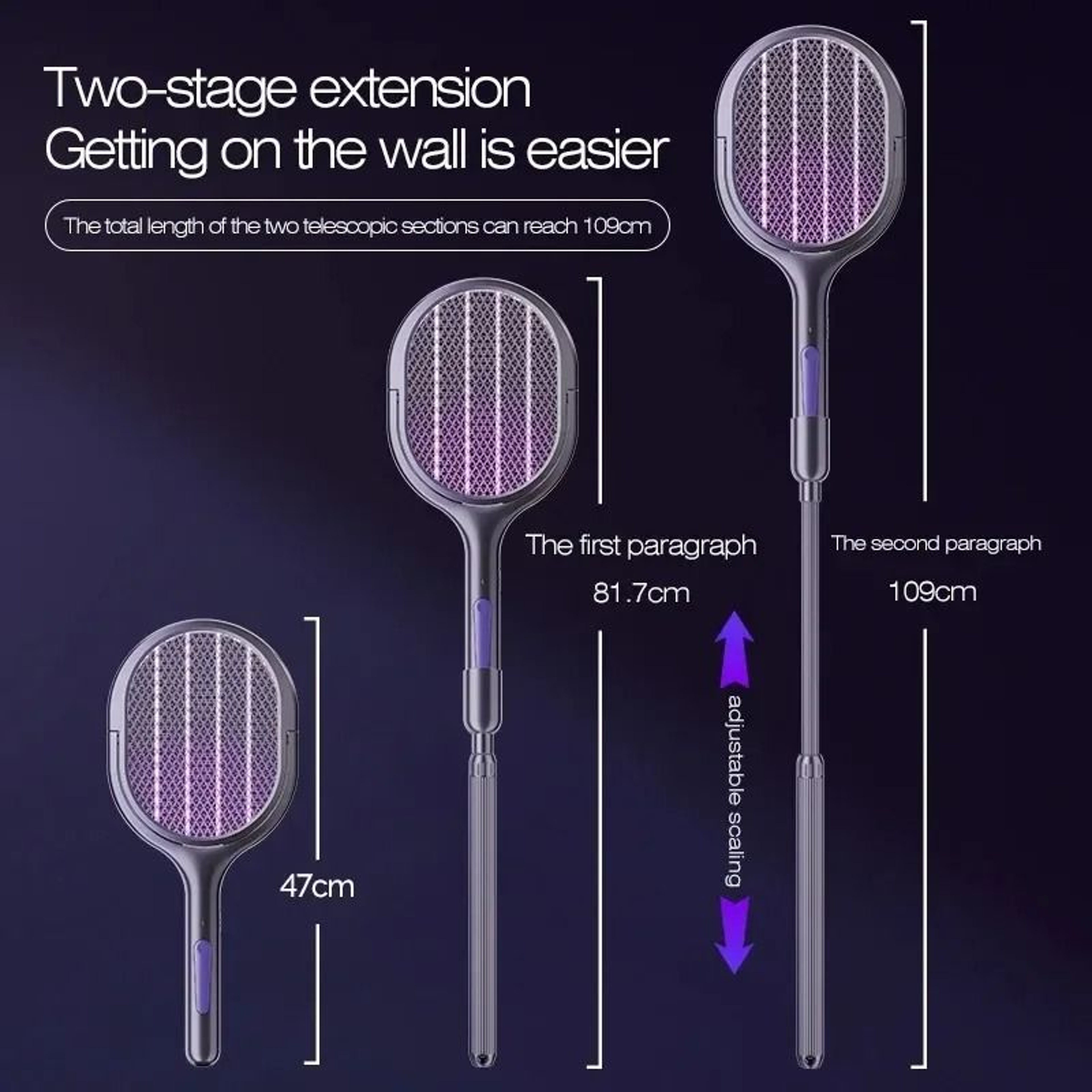 Rechargeable Telescopic Mosquito Swatter With UV Trap For Easy Pest Control 1