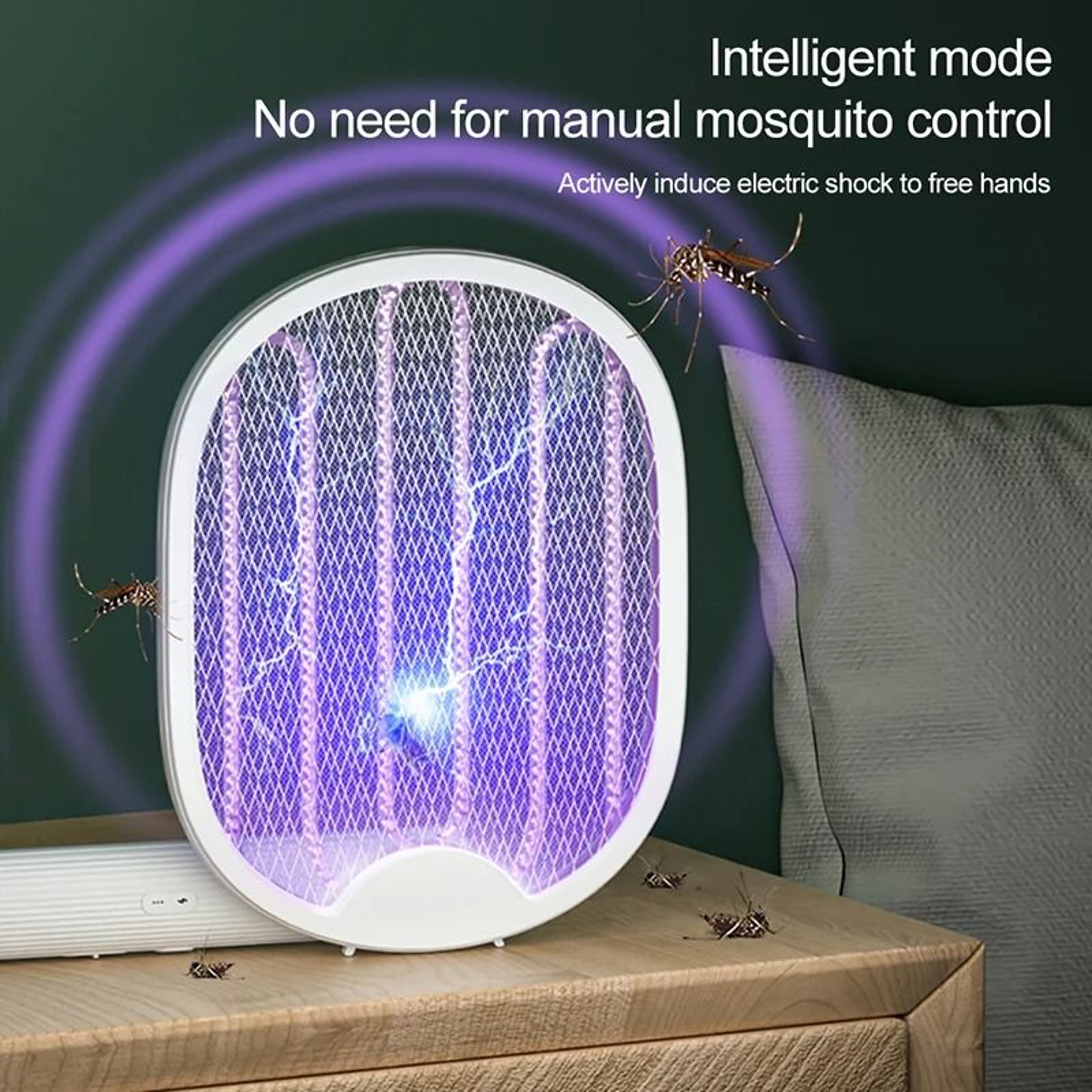 Rechargeable Foldable Mosquito Swatter With UV Trap For Easy Pest Control 7