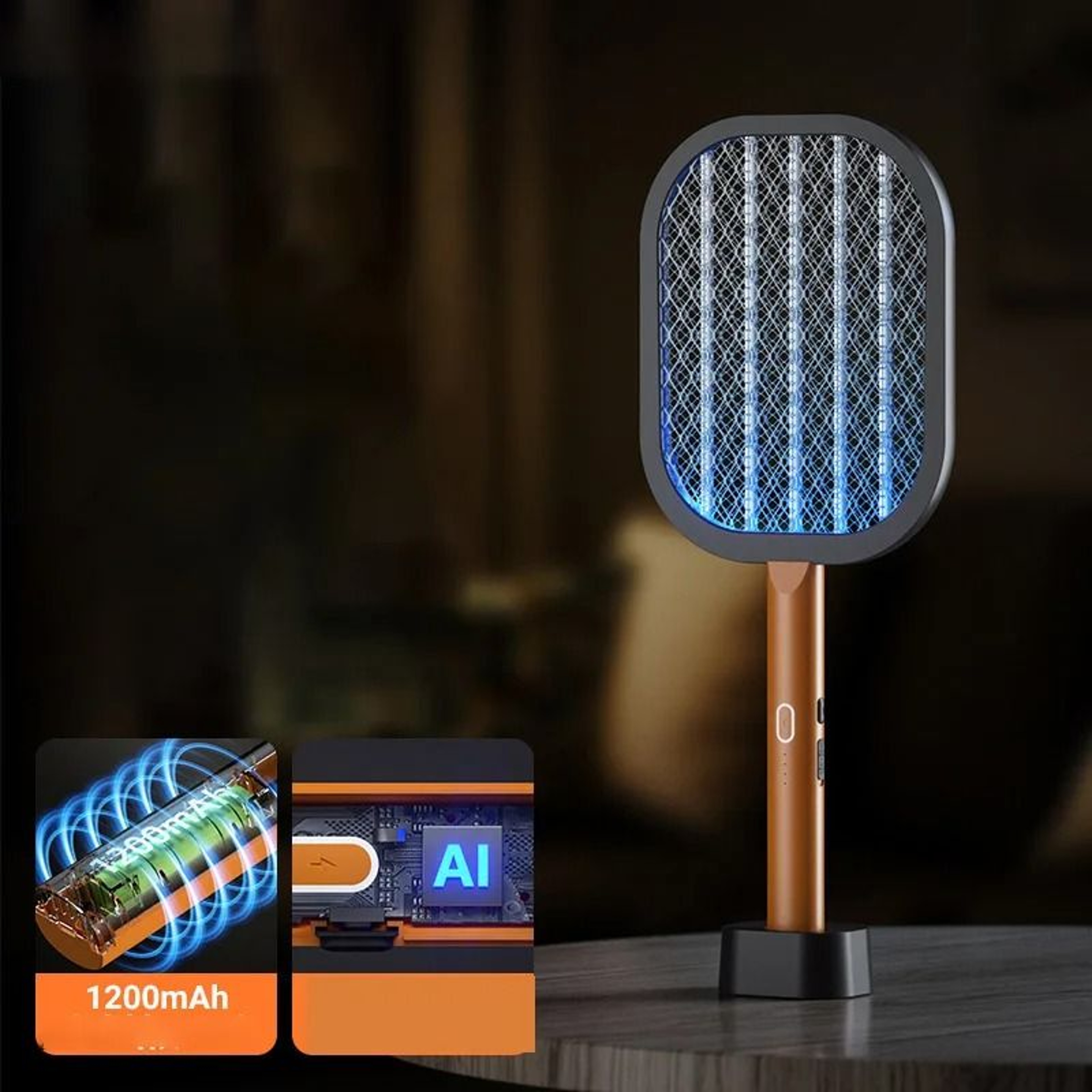 Rechargeable Two In One Mosquito Swatter With Automatic UV Trap Light 1