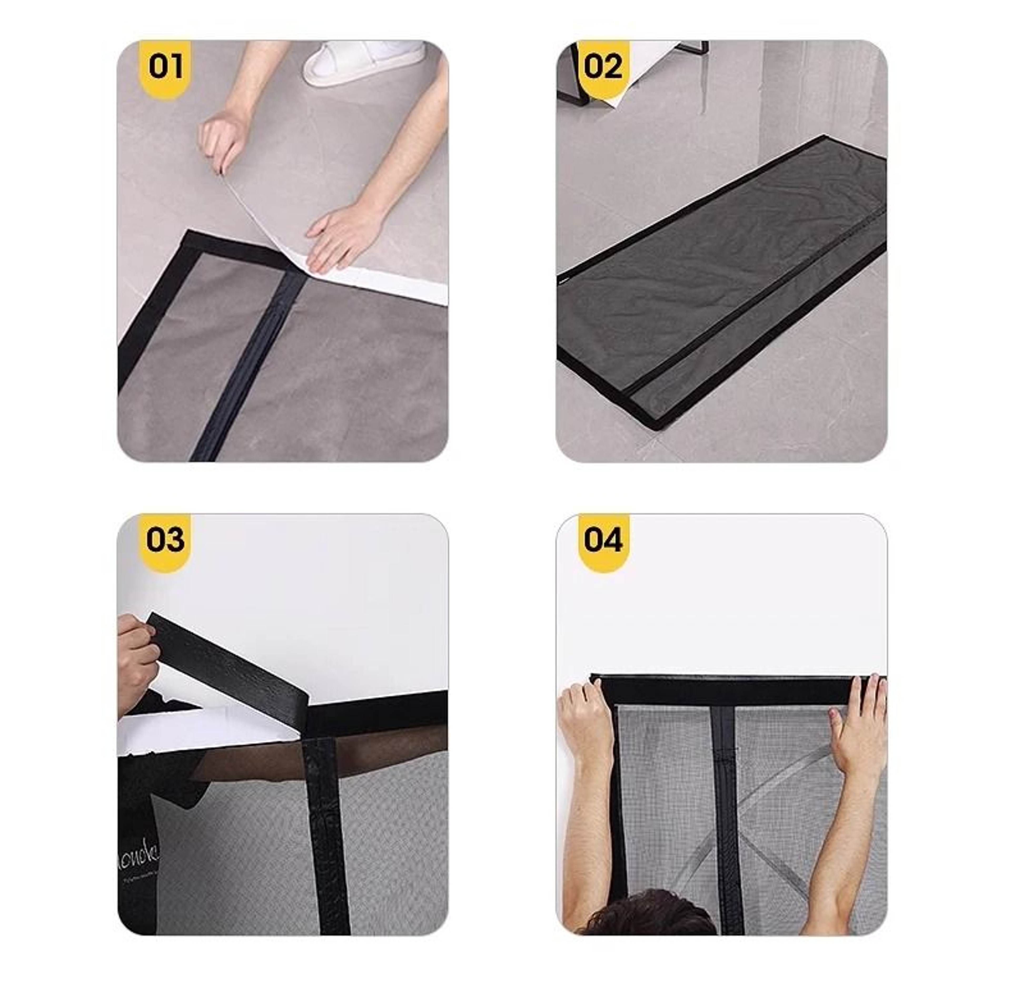 Auto Close Magnetic Screen Door Heavy Duty Mesh For Family Homes 1