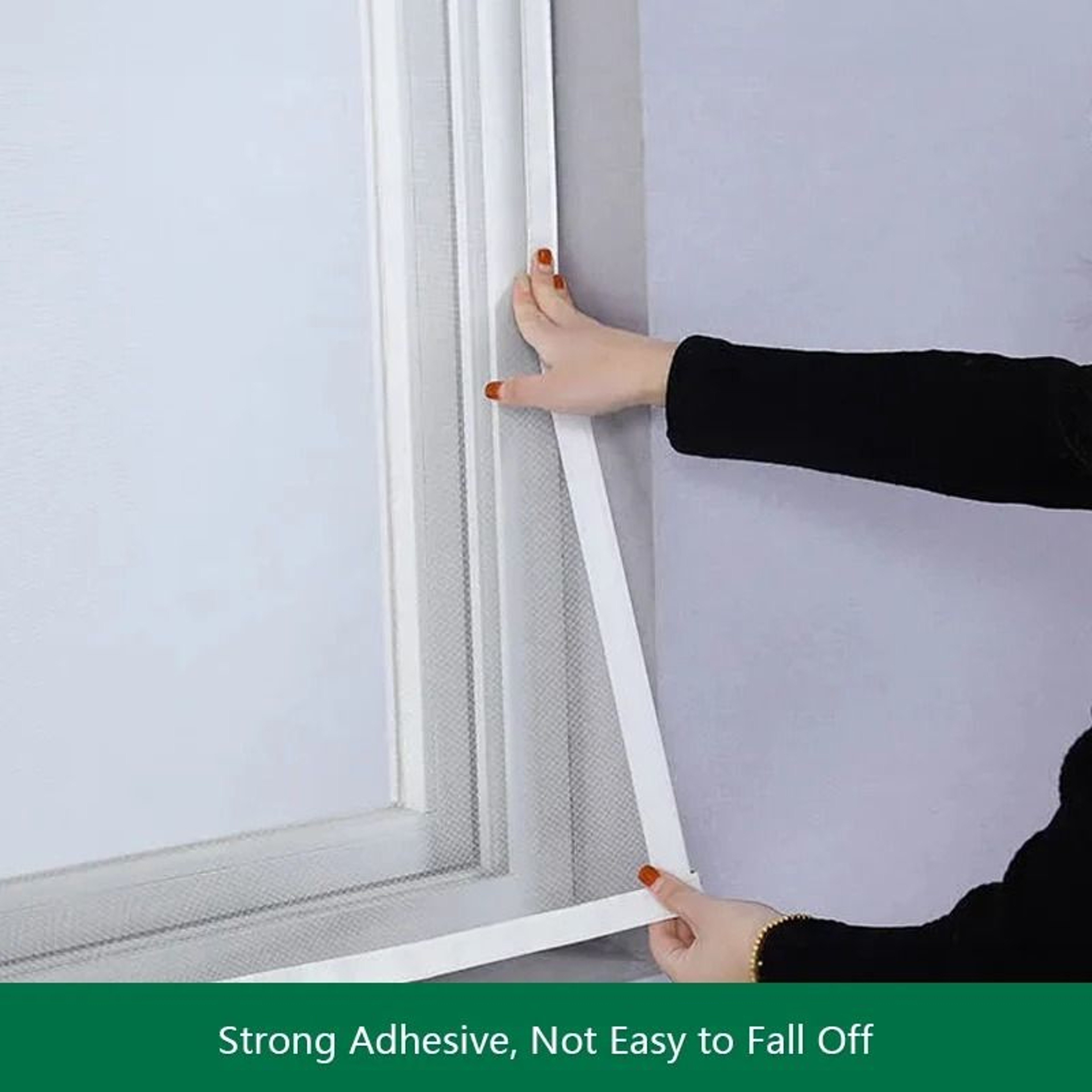 Zippered Self Adhesive Window Screen For Fresh Air Insect Protection 2