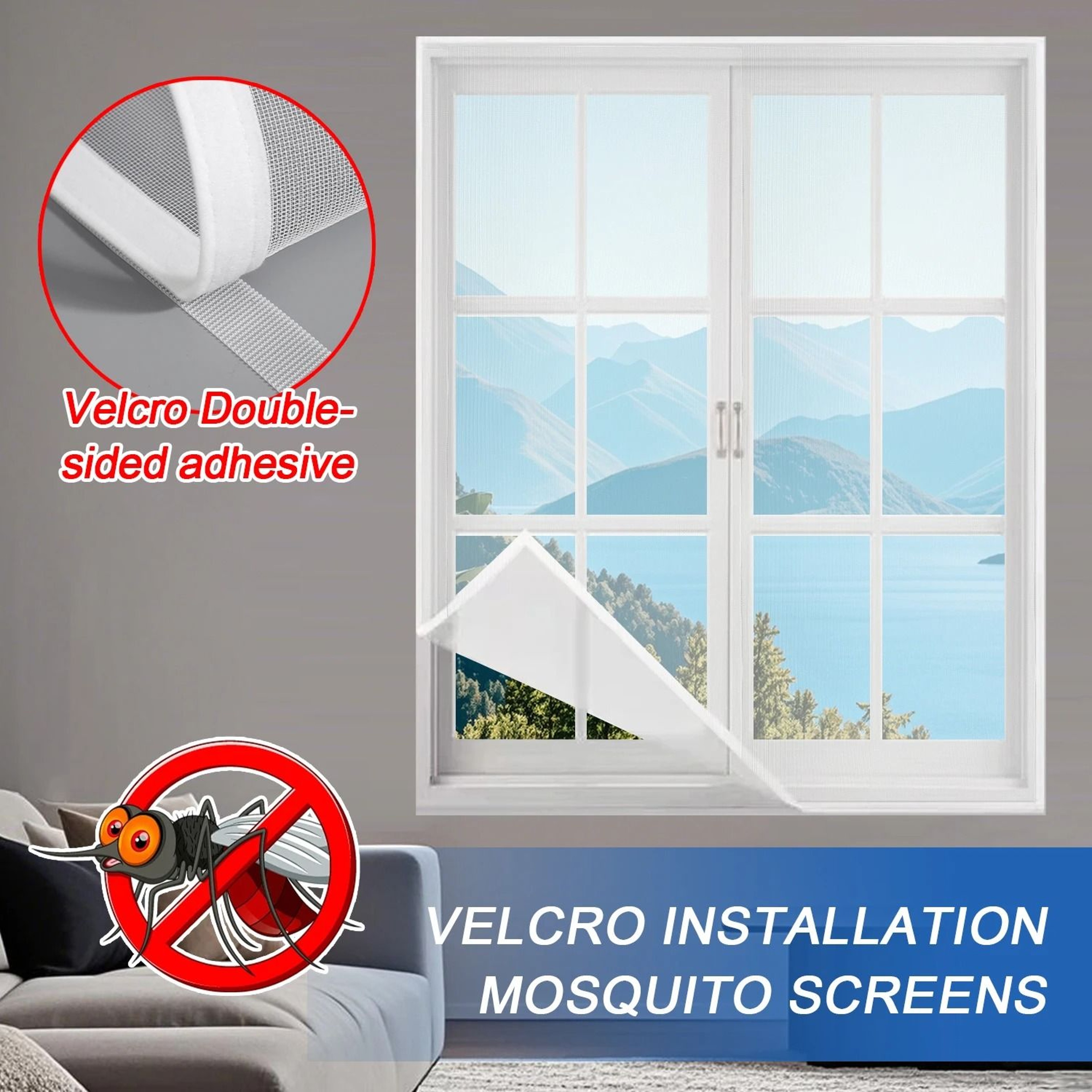 Self Adhesive Window Screen Blocks Mosquitoes While Keeping Fresh Air Flowing 0