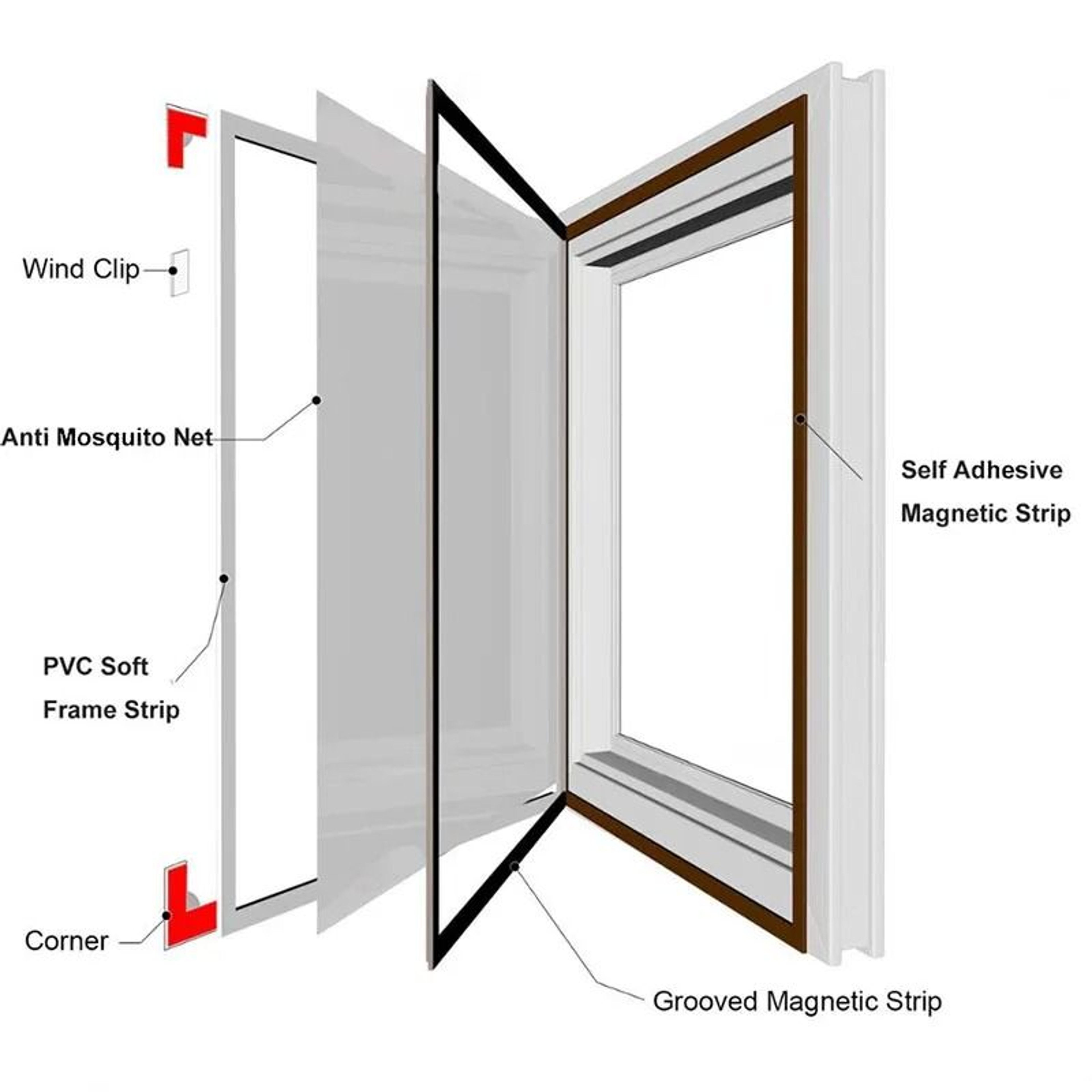 Custom Magnetic Mosquito Window Screen For Removable Washable Summer Insect Protection 2