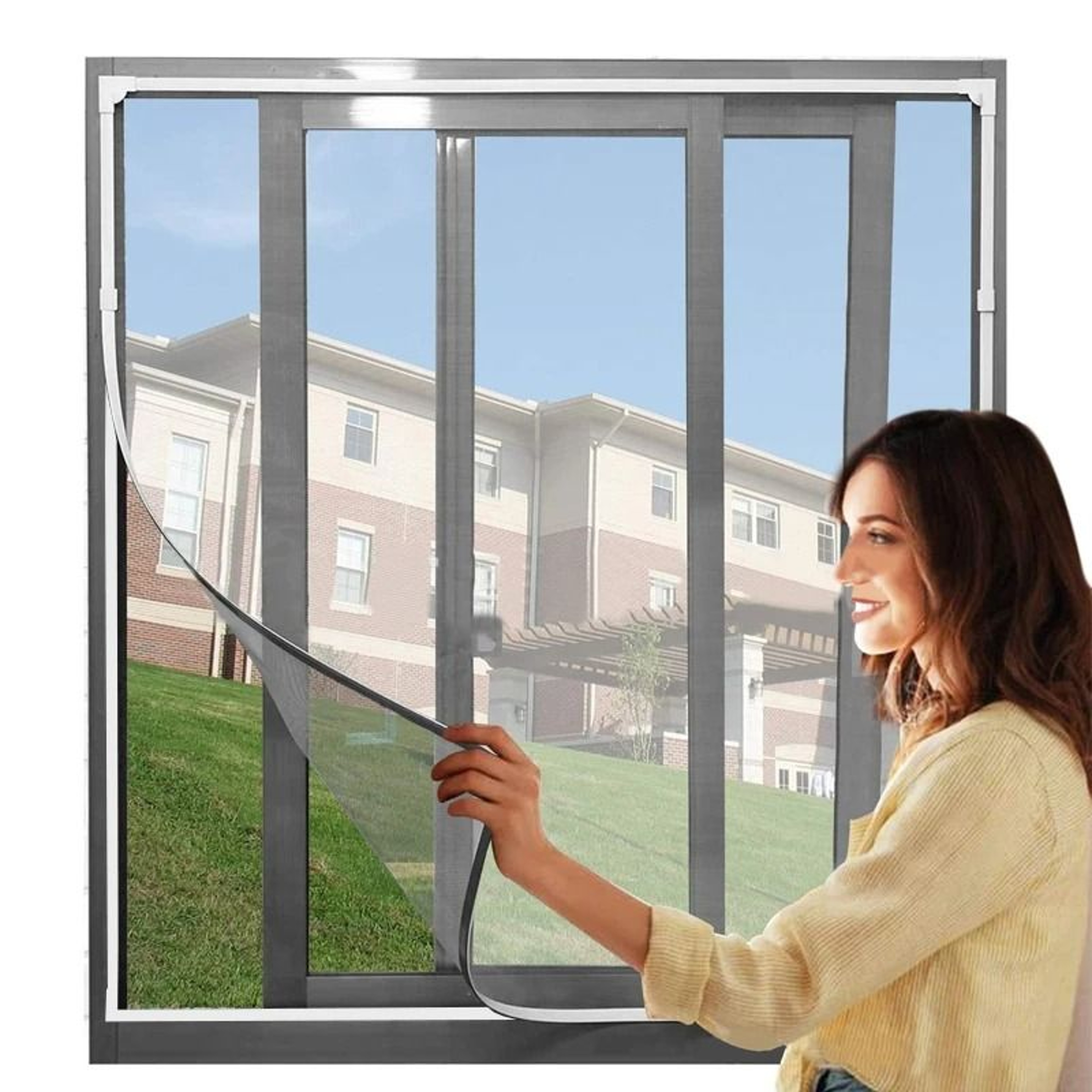 Custom Fit Magnetic Window Screen For Easy Fresh Air Mosquito Protection 5