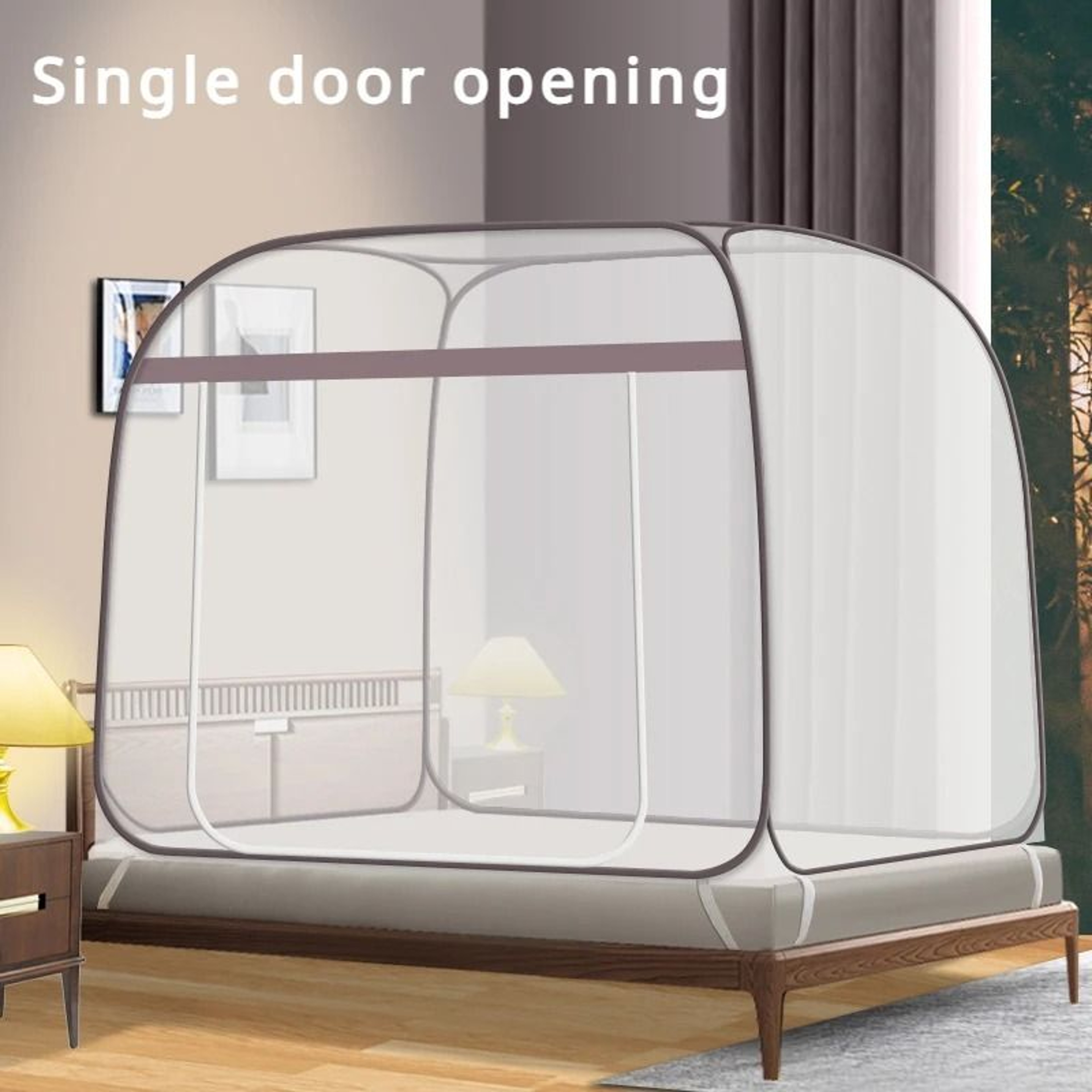 Portable Foldable Mosquito Net Tent For Comfortable Single Double Bed Protection 1