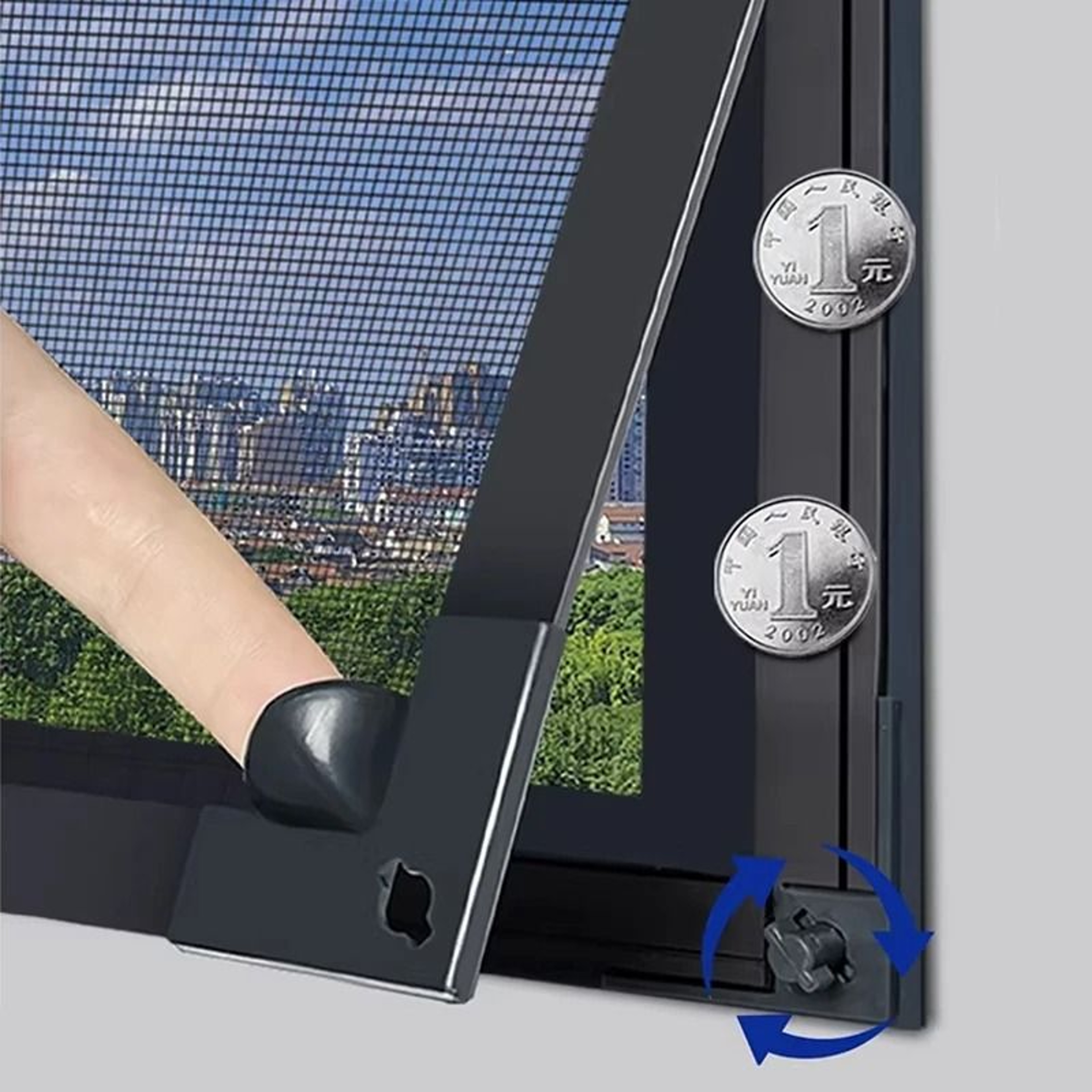 Custom Magnetic Window Screen With Lock Buckle For Windproof Insect Protection 6