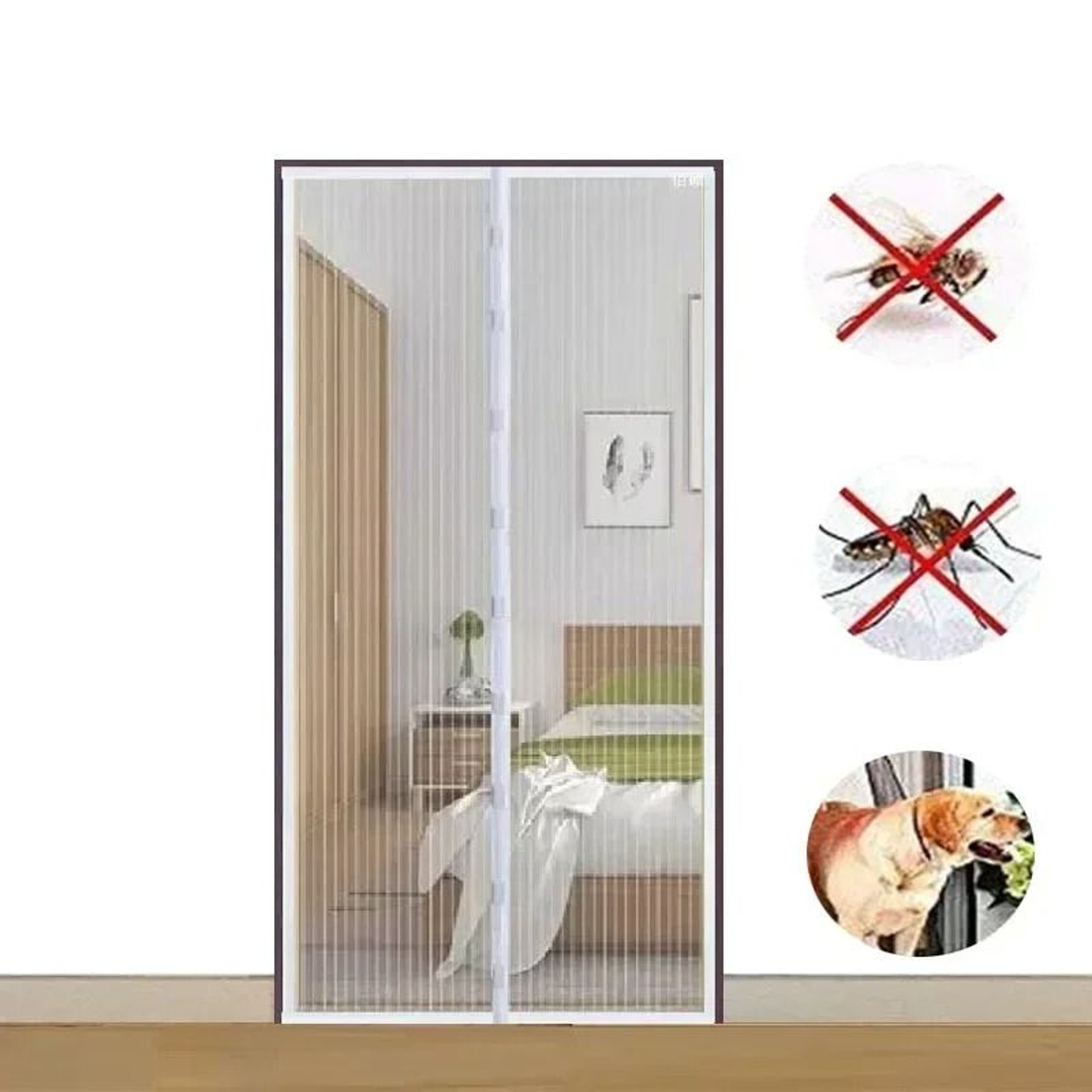 Auto Closing Magnetic Mosquito Screen Door Curtain For Fresh Air Protection 3