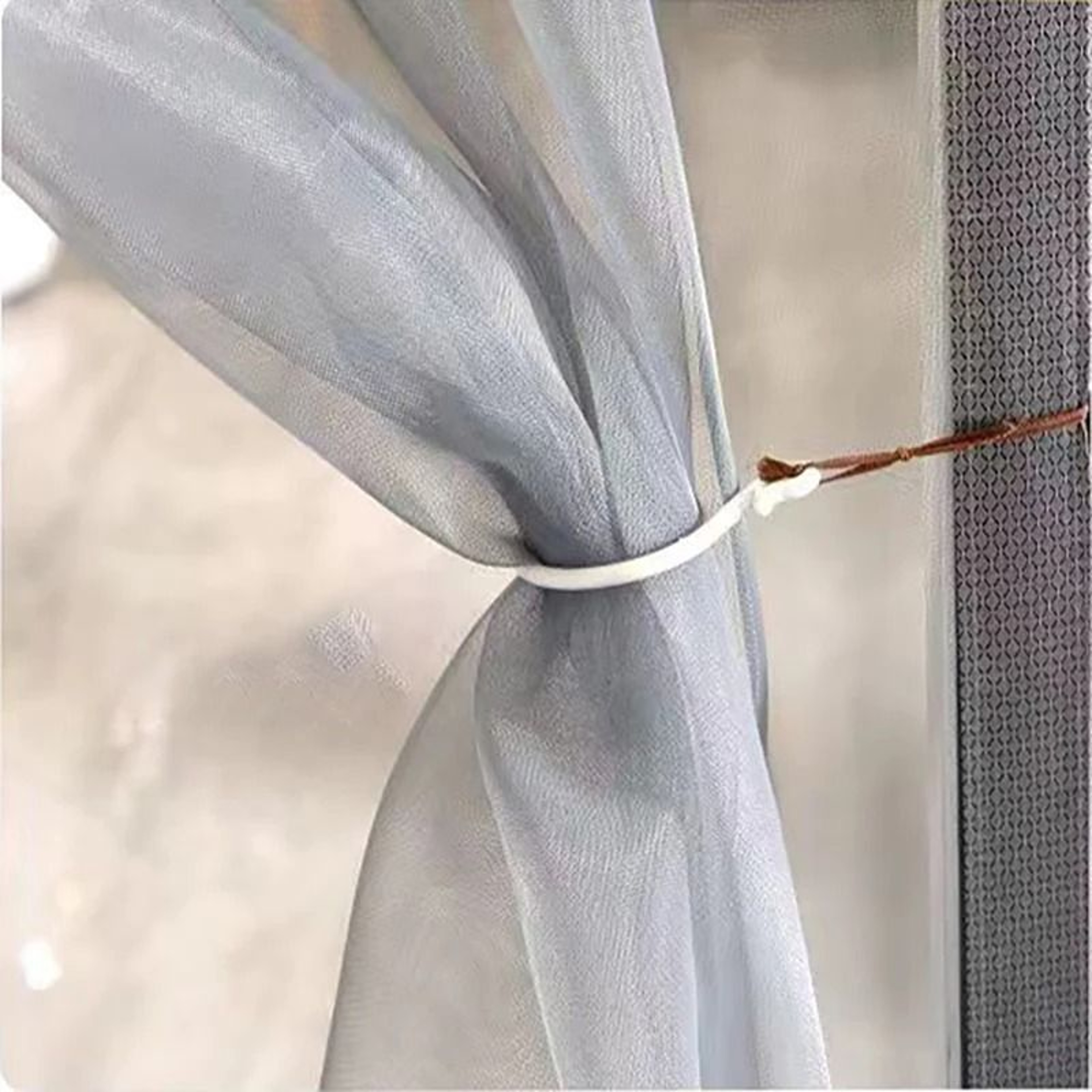 Gray Side Opening Magnetic Mosquito Screen Door For Easy No Drill 4
