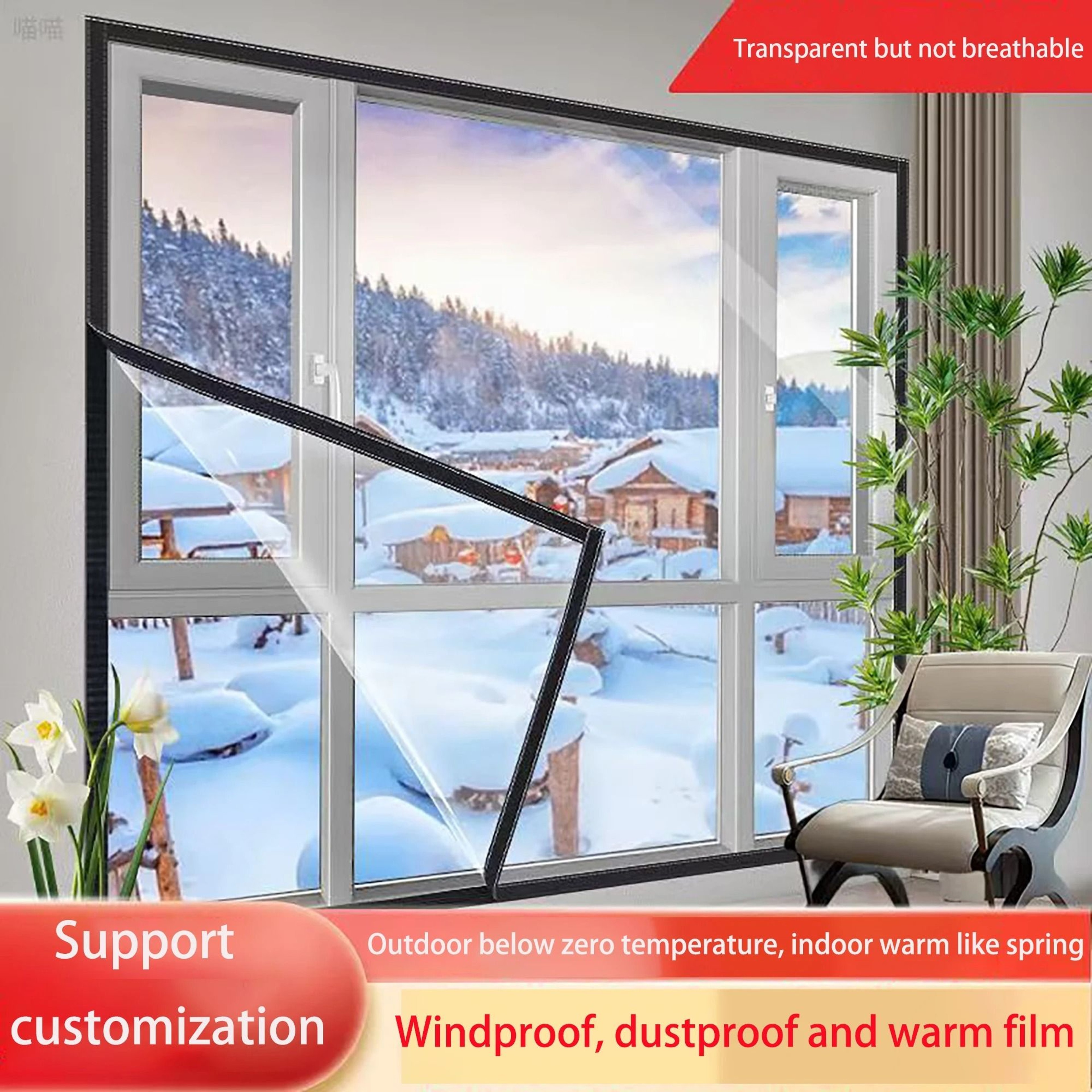 Transparent Winter Window Insulation Film For Draft Blocking And Heat Retention 0