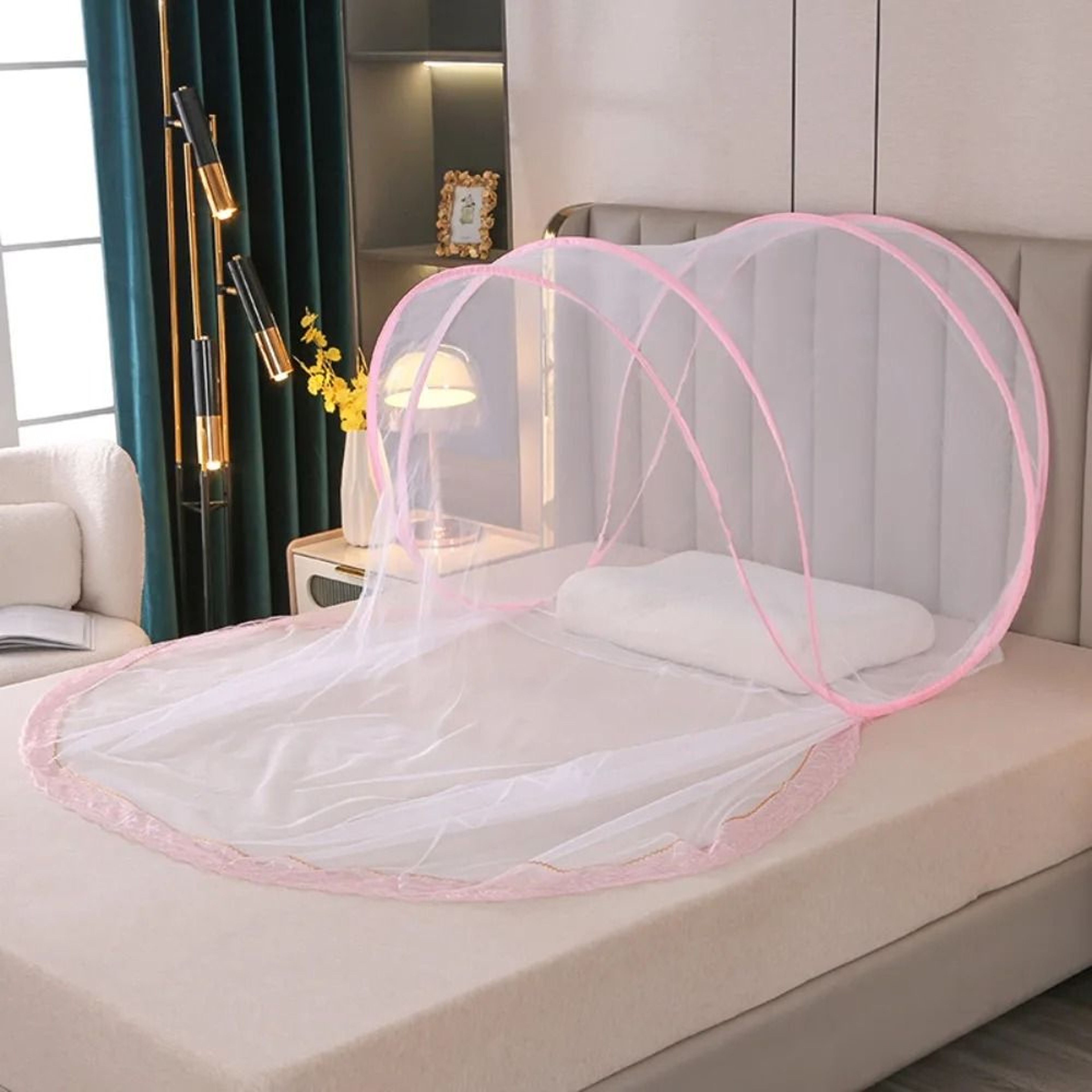 Compact Foldable Travel Mosquito Net For Single Bed Head Protection Summer 3