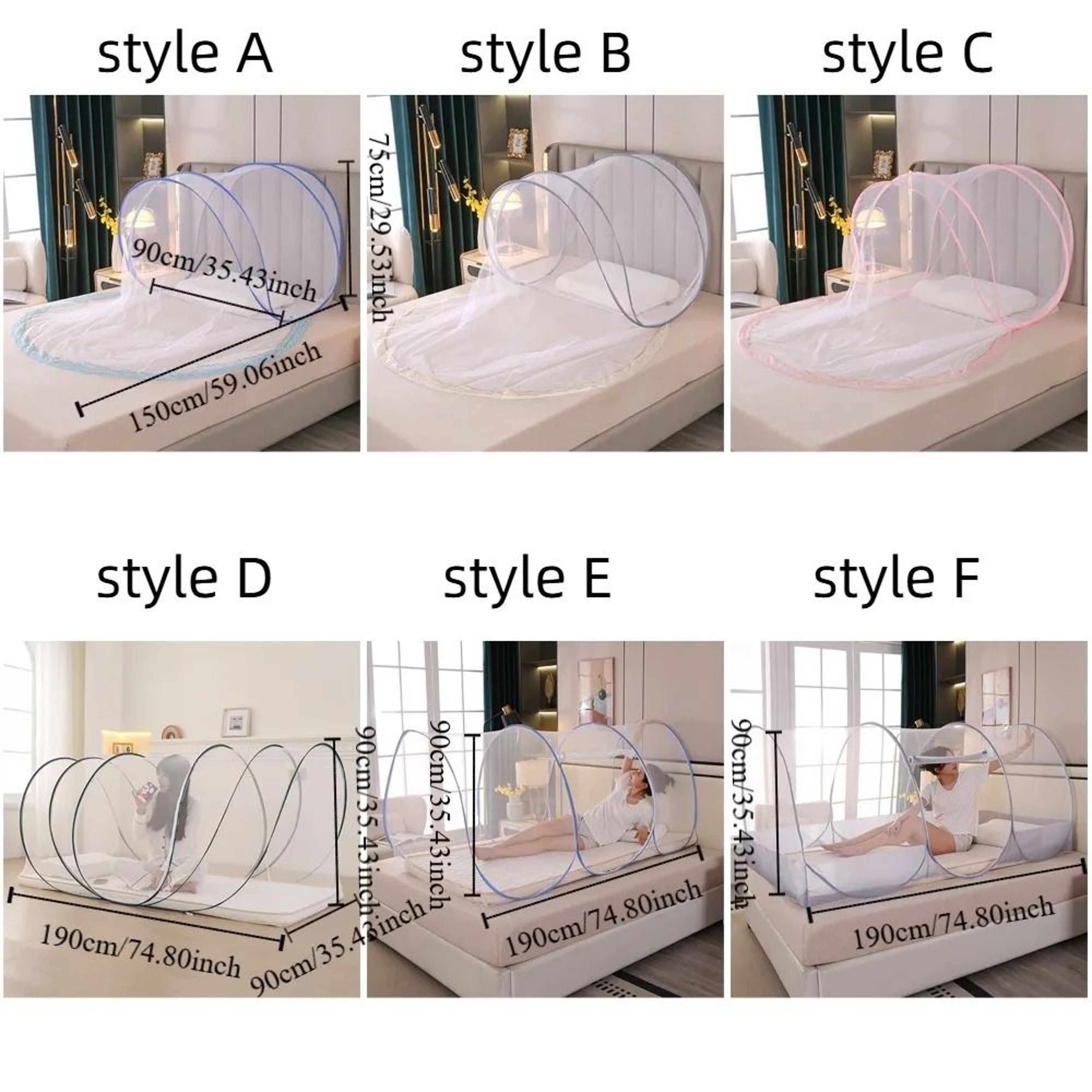 Compact Foldable Travel Mosquito Net For Single Bed Head Protection Summer 8