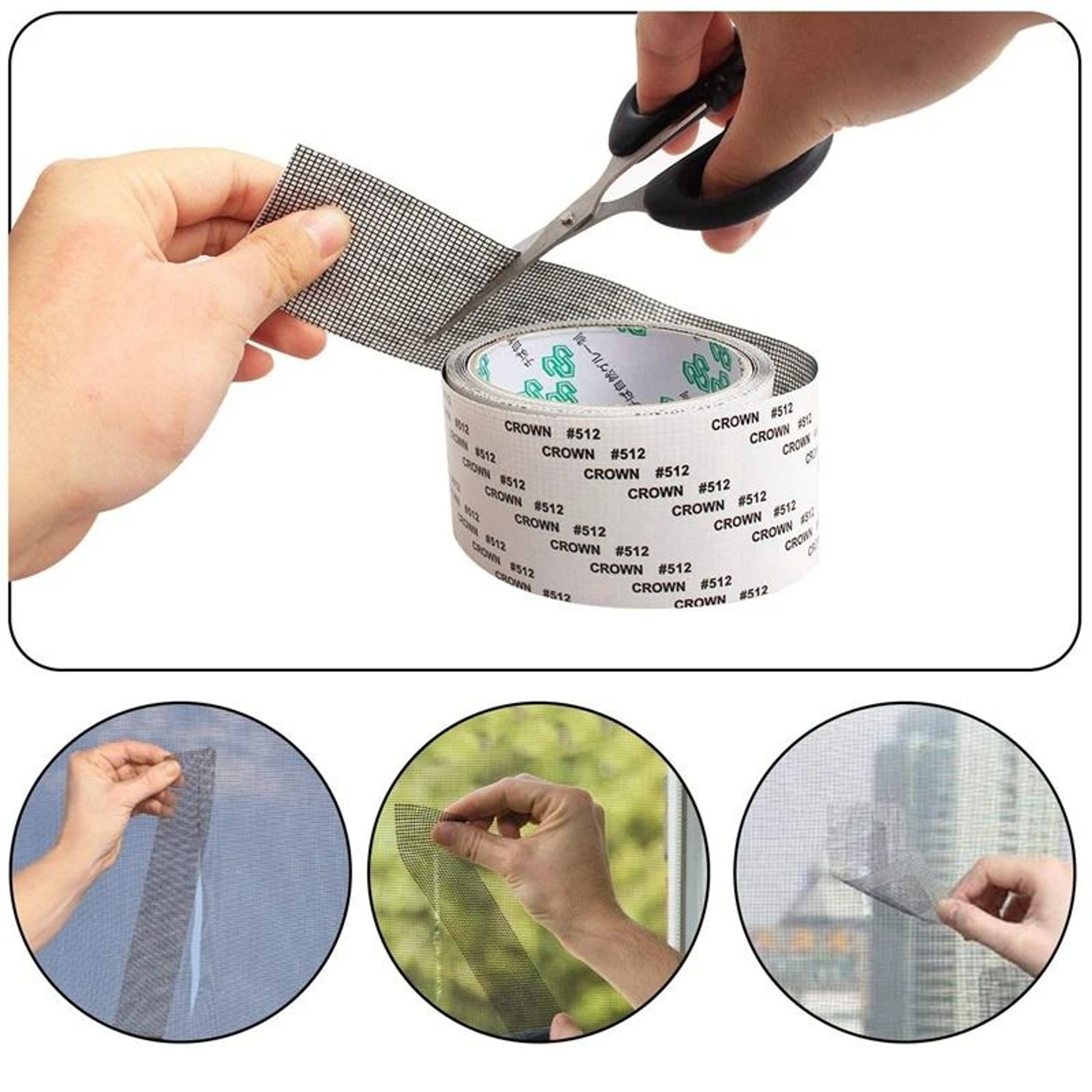 Fast Fix Self Adhesive Window Screen Repair Tape For Mesh Holes 6