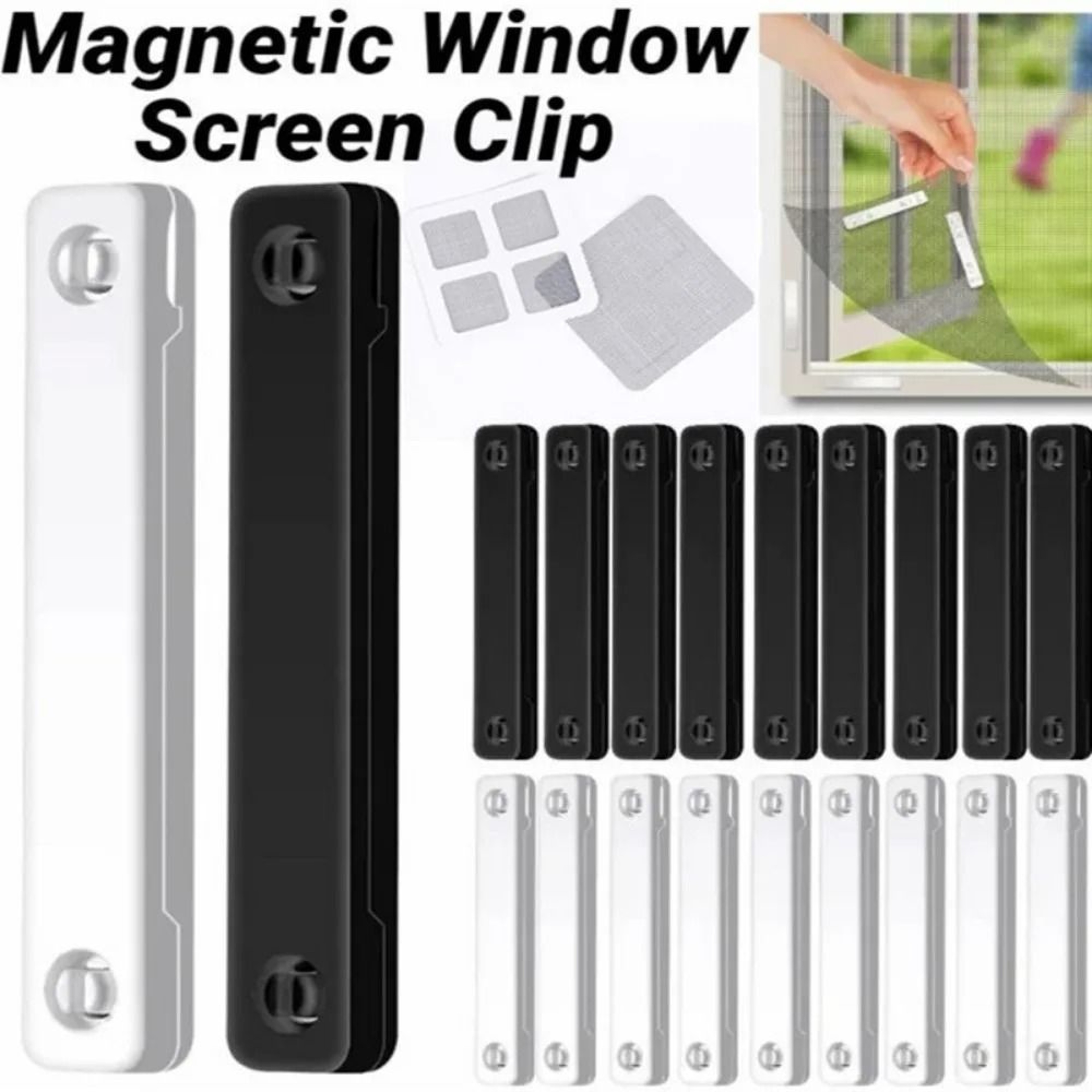 Magnetic Window Screen Clips No Drill Rustproof Mosquito Net Fixing Buckles 6