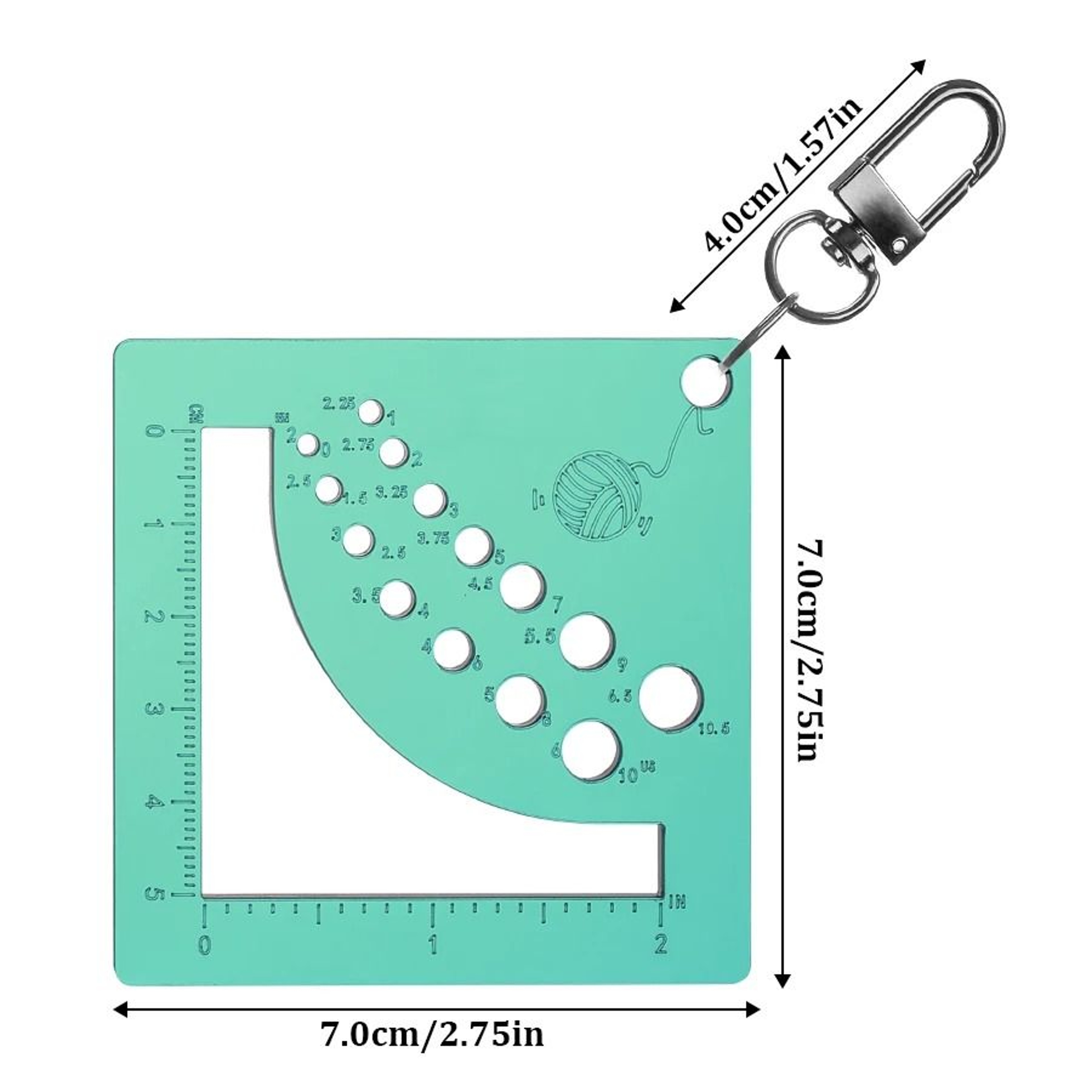 Multifunction Knitting Gauge Ruler With Stitch Calculator Threader And Cutter Tool 1