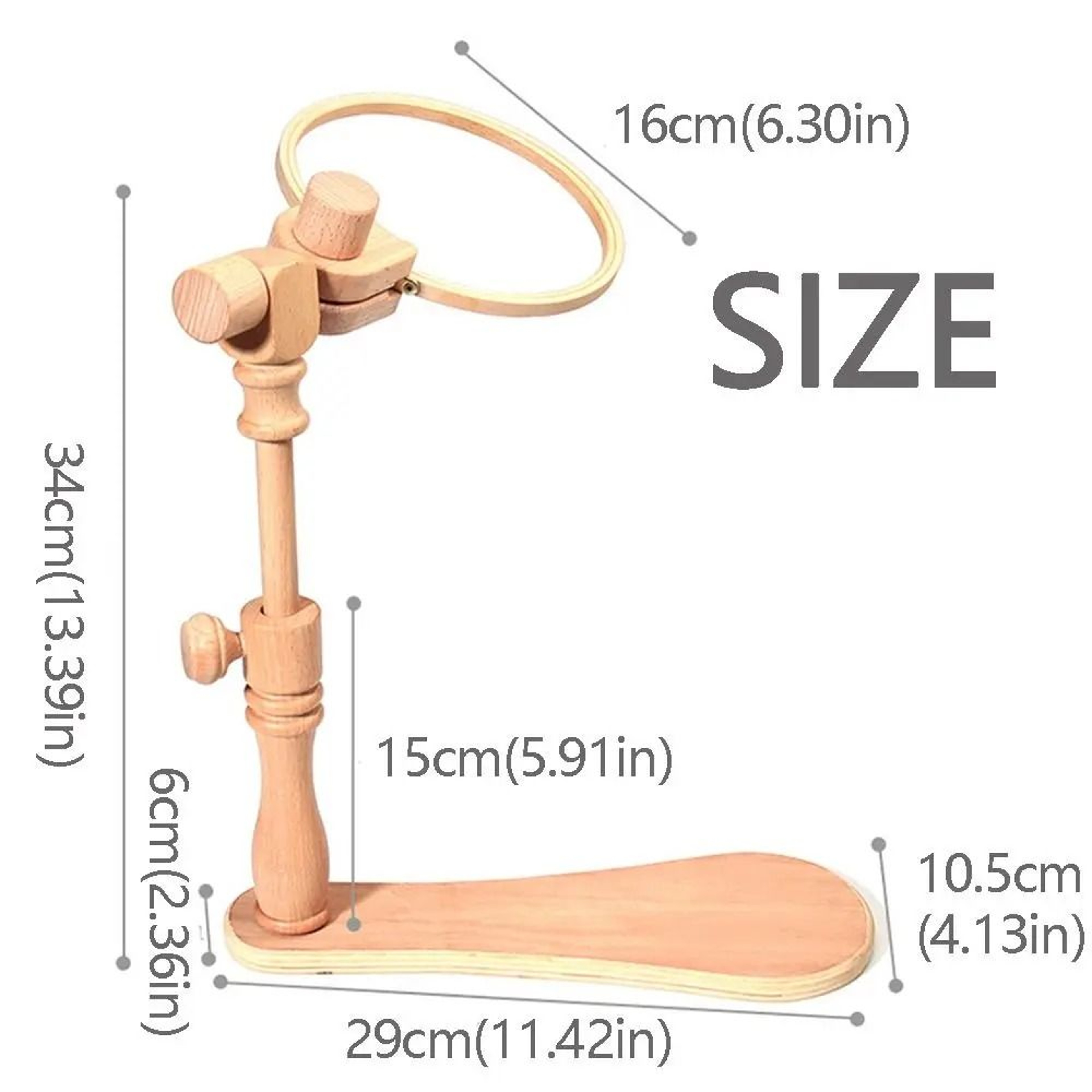 Rotating Wooden Embroidery Stand For Easy Hands Free Needlework Projects 4