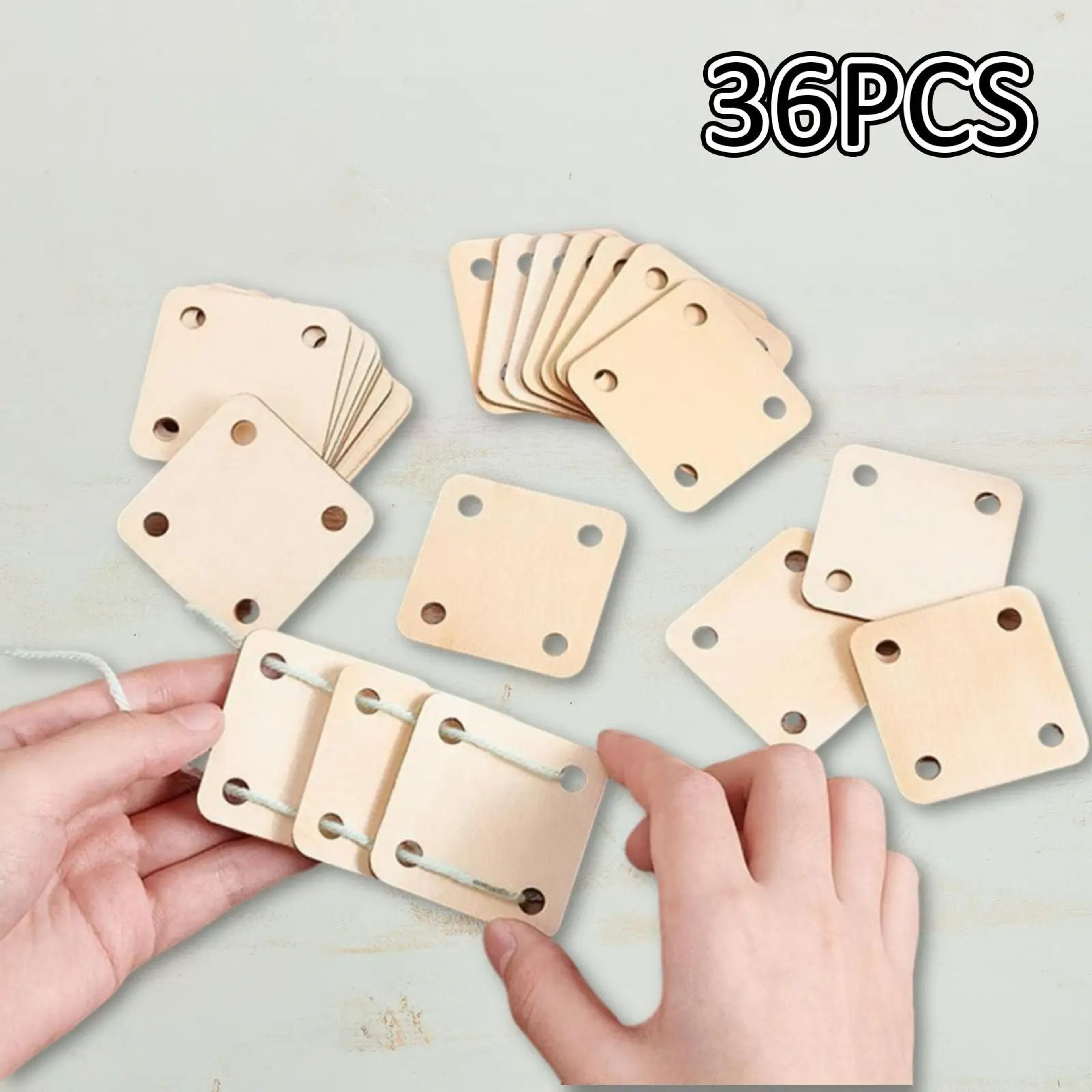 Wooden Four Hole Weaving Loom Cards For Creative Handmade Yarn Projects 17
