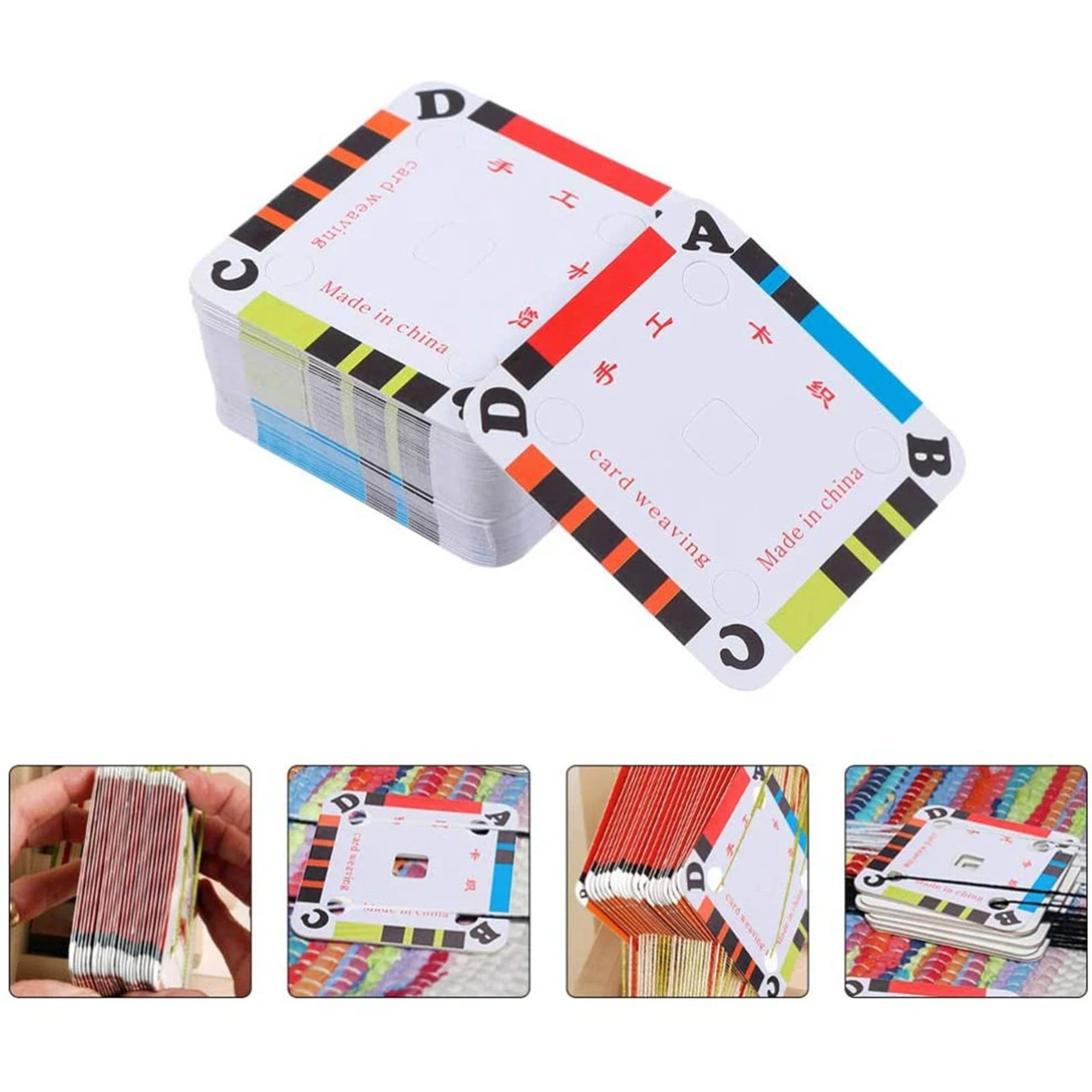 Hundred Piece Tablet Weaving Card Set For Creative Braided Craft Projects 5