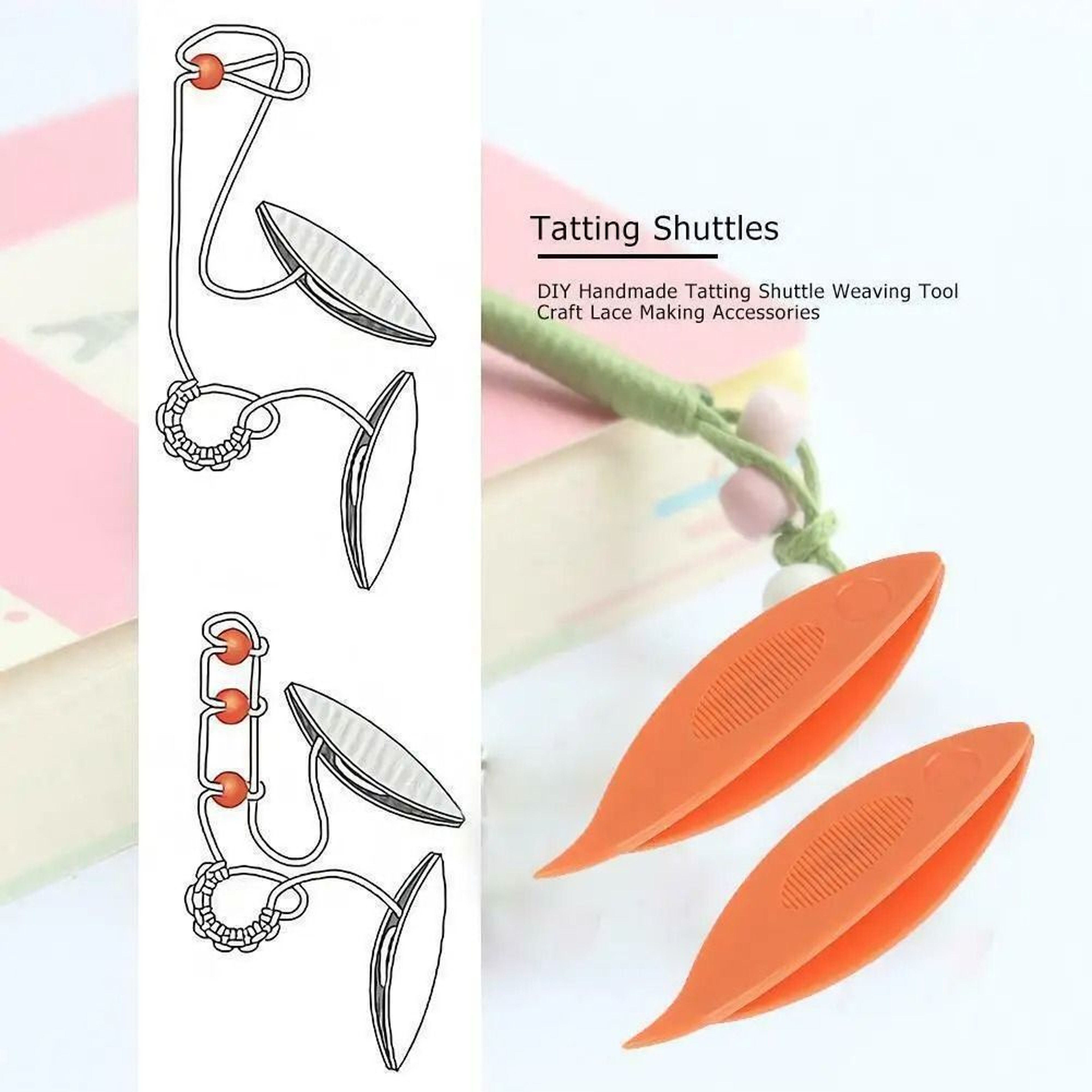 Colorful Tatting Shuttle Set For Easy Handmade Lace Knitting Craft Projects 5