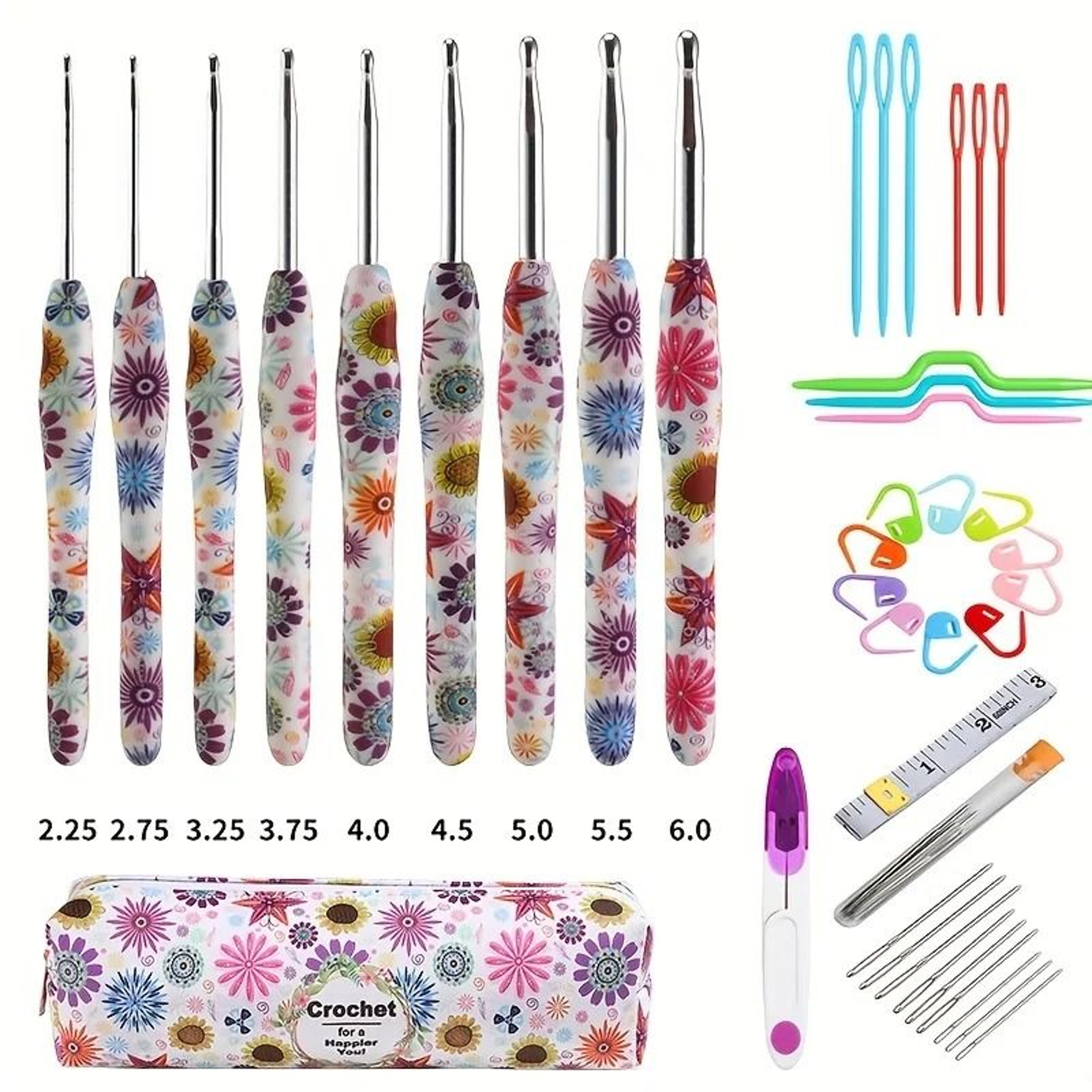 Multicolor Crochet Hook Set For Comfortable Knitting Weaving Yarn Craft Projects 0