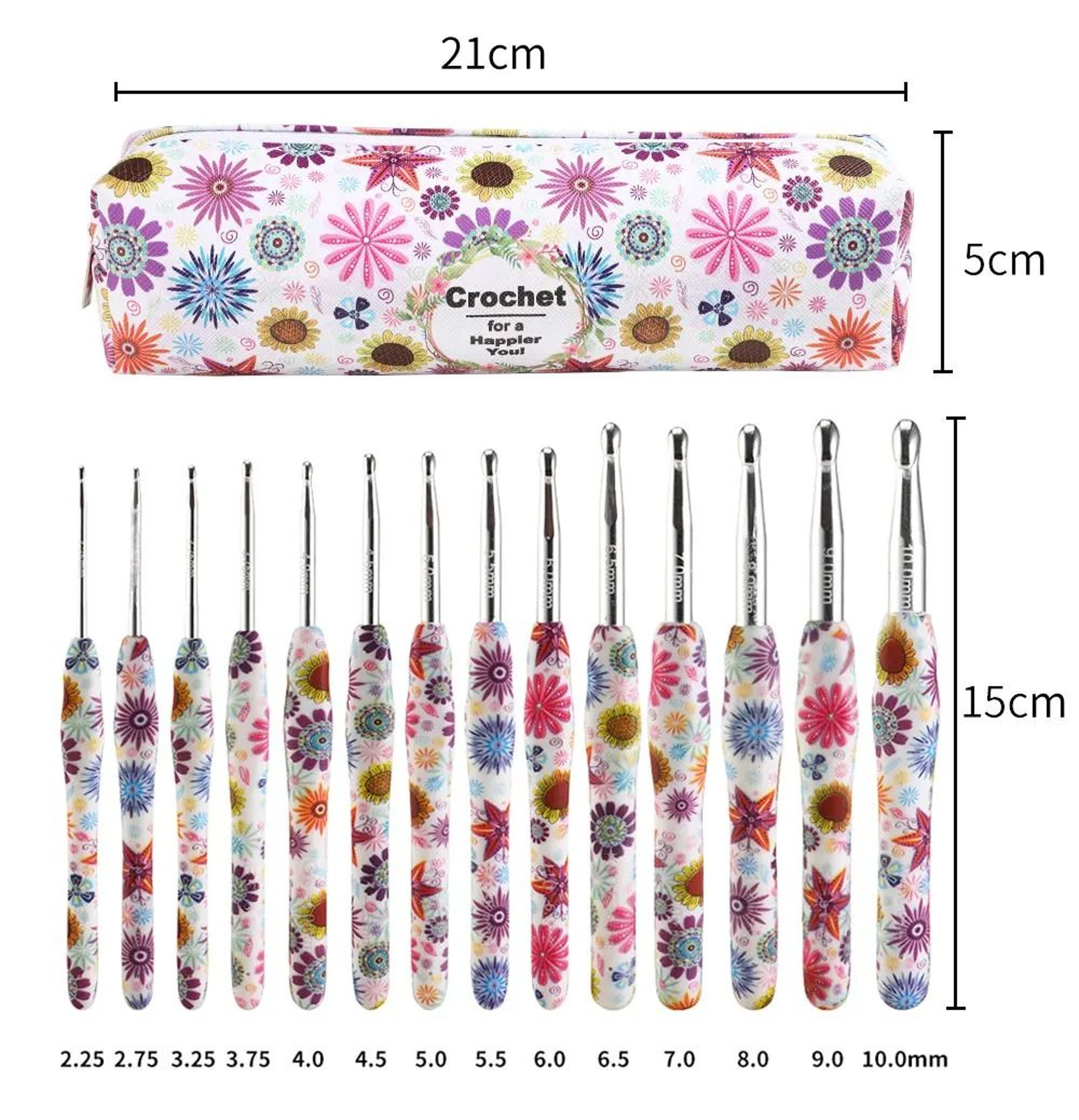 Multicolor Crochet Hook Set For Comfortable Knitting Weaving Yarn Craft Projects 16