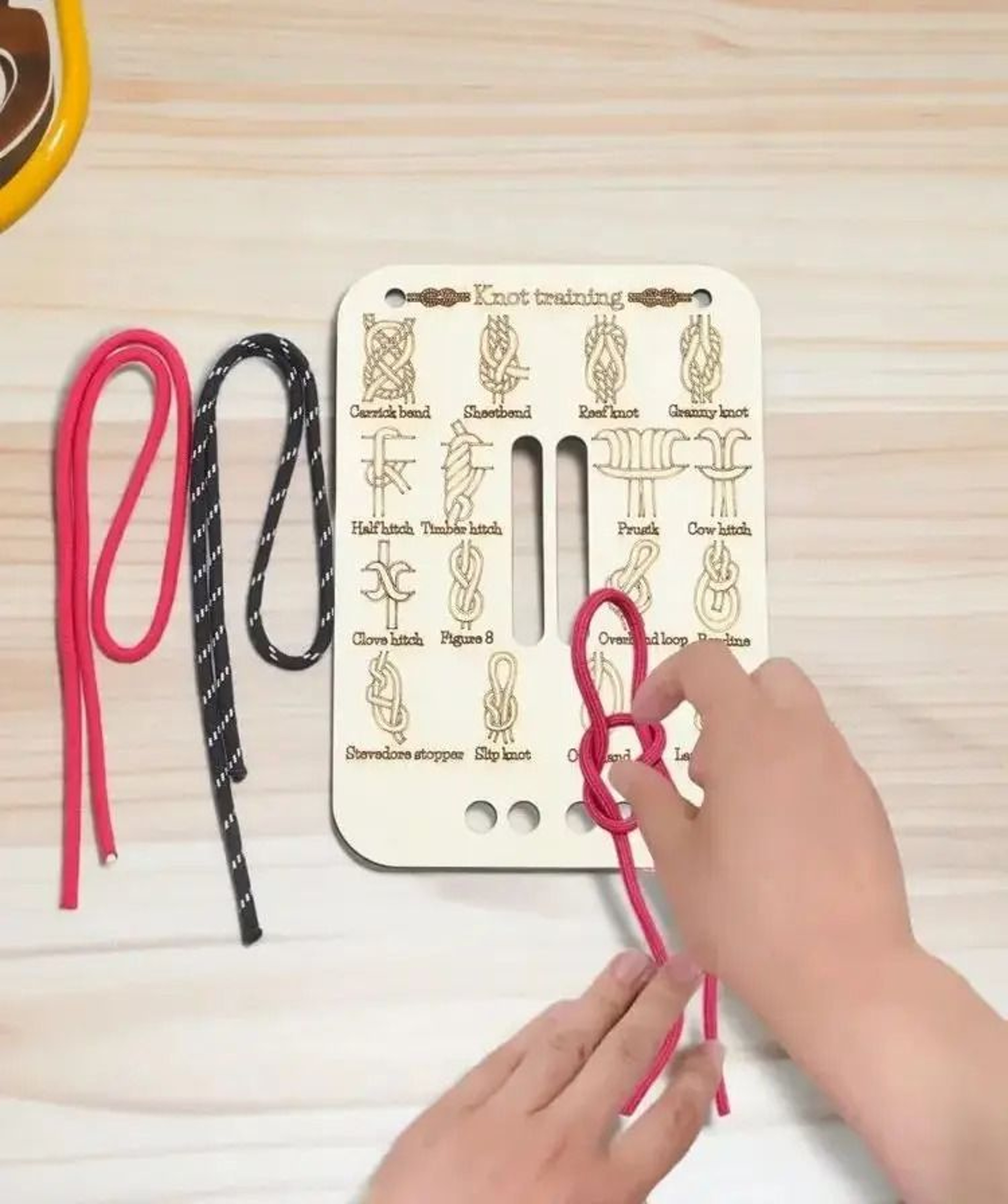 Portable Knot Tying Training Board For Outdoor Rope Skills Practice Kit 6