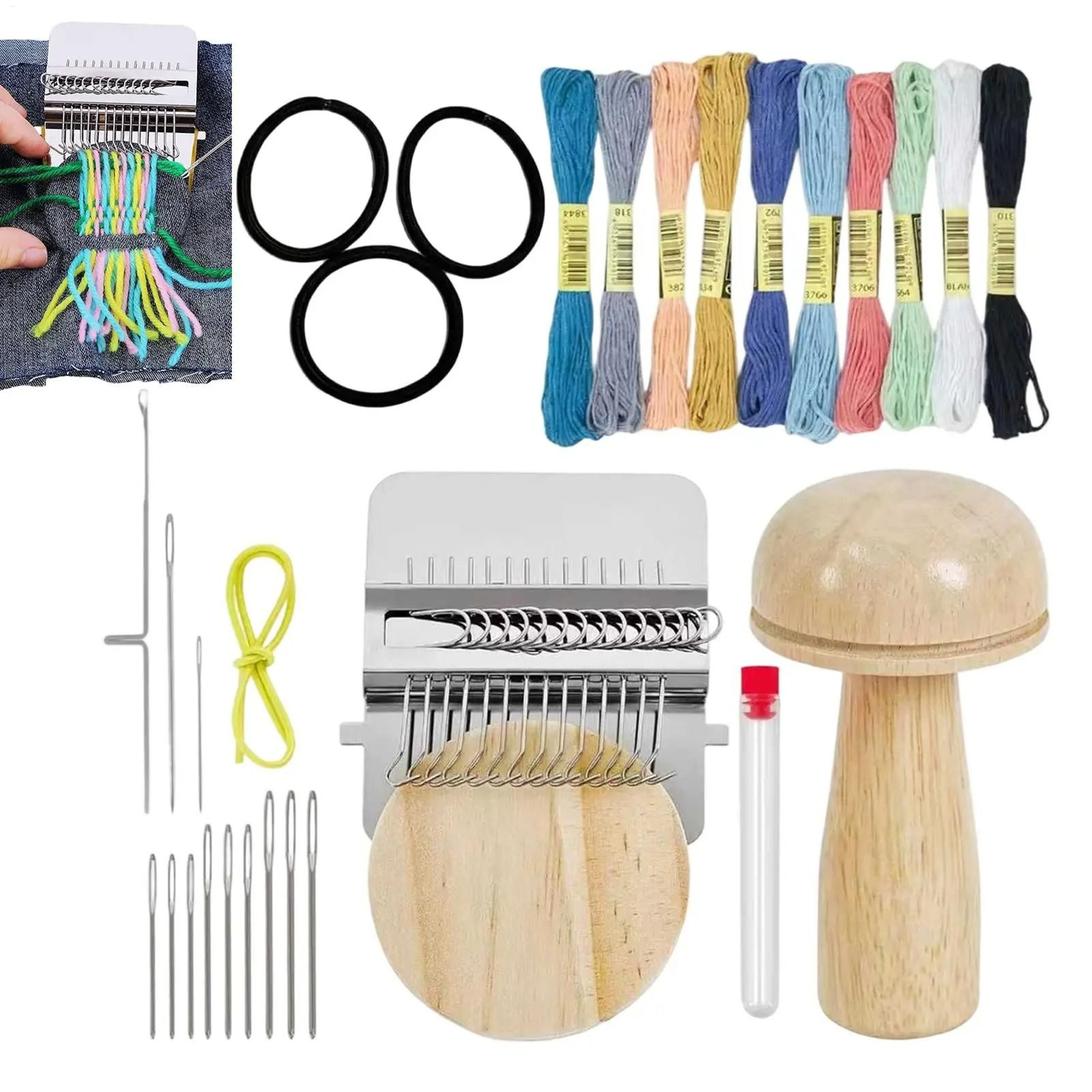 Portable Mushroom Darning Tool Kit For Easy Clothing Patch Repair Projects 6