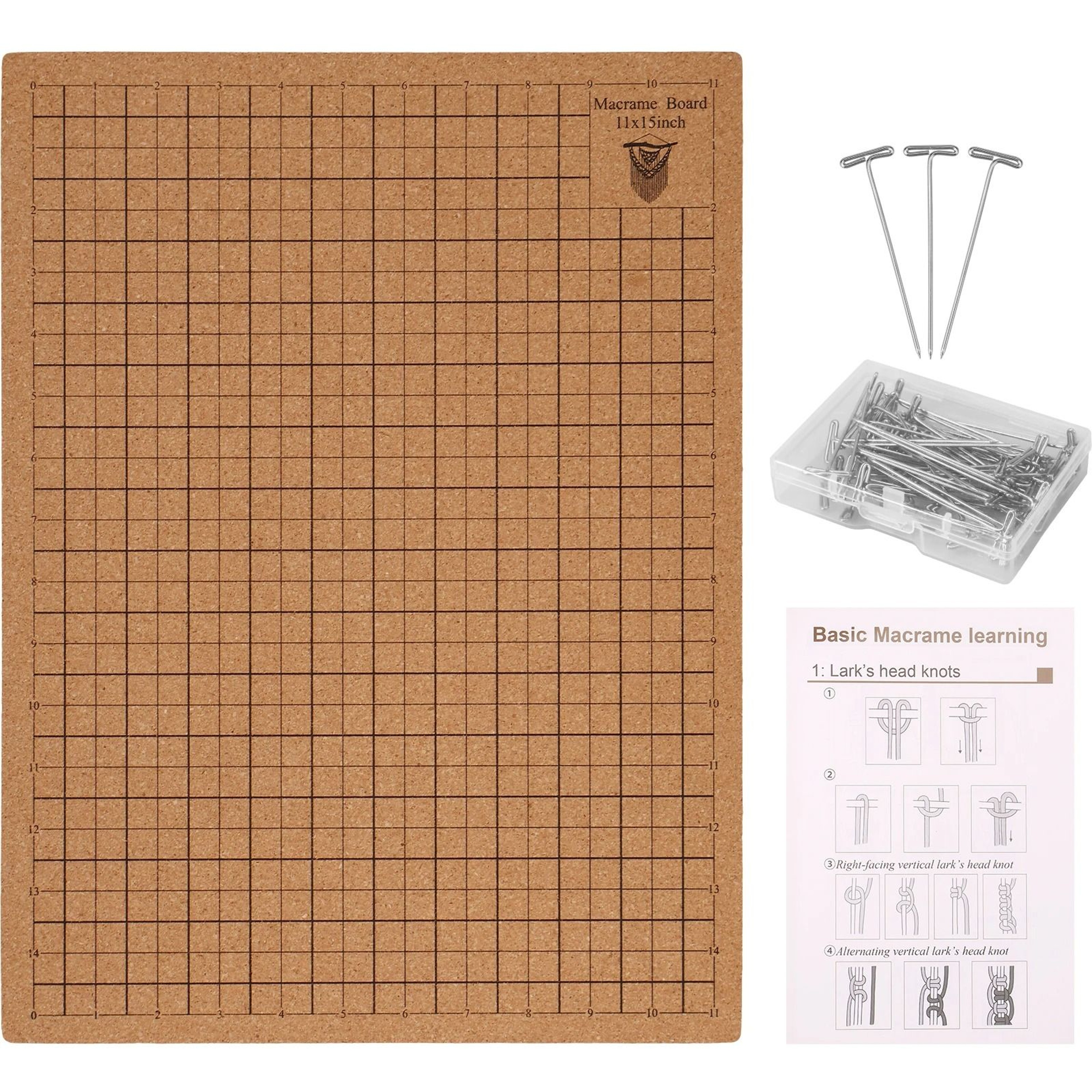 Double Sided Macrame Board With Grid And T Pins Craft Kit 1