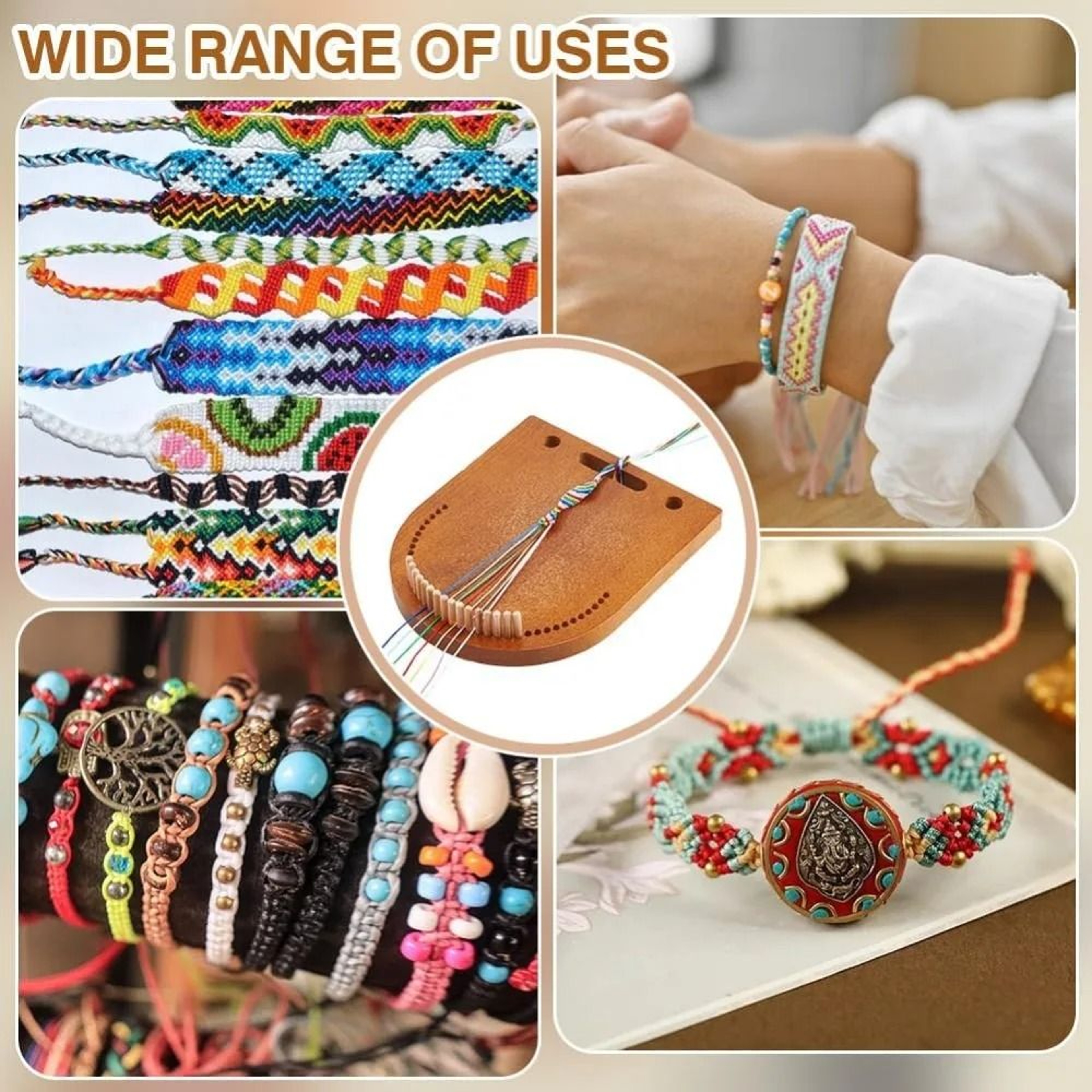 Wooden Bracelet Maker Tool For Easy Multicord Friendship Jewelry Braiding Projects 5