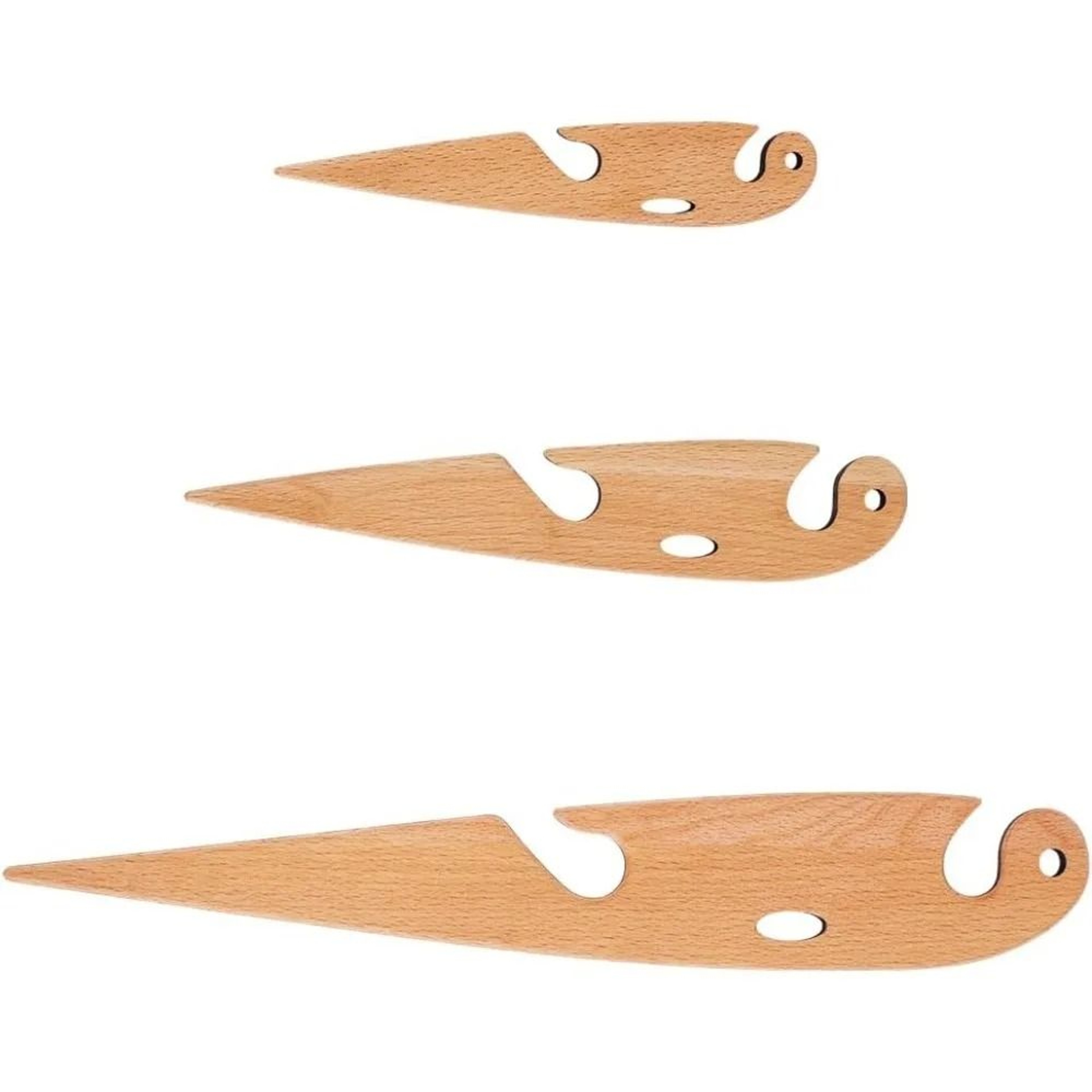 Three Piece Beech Wood Weaving Shuttle Set For Smoother Tapestry Craft 1